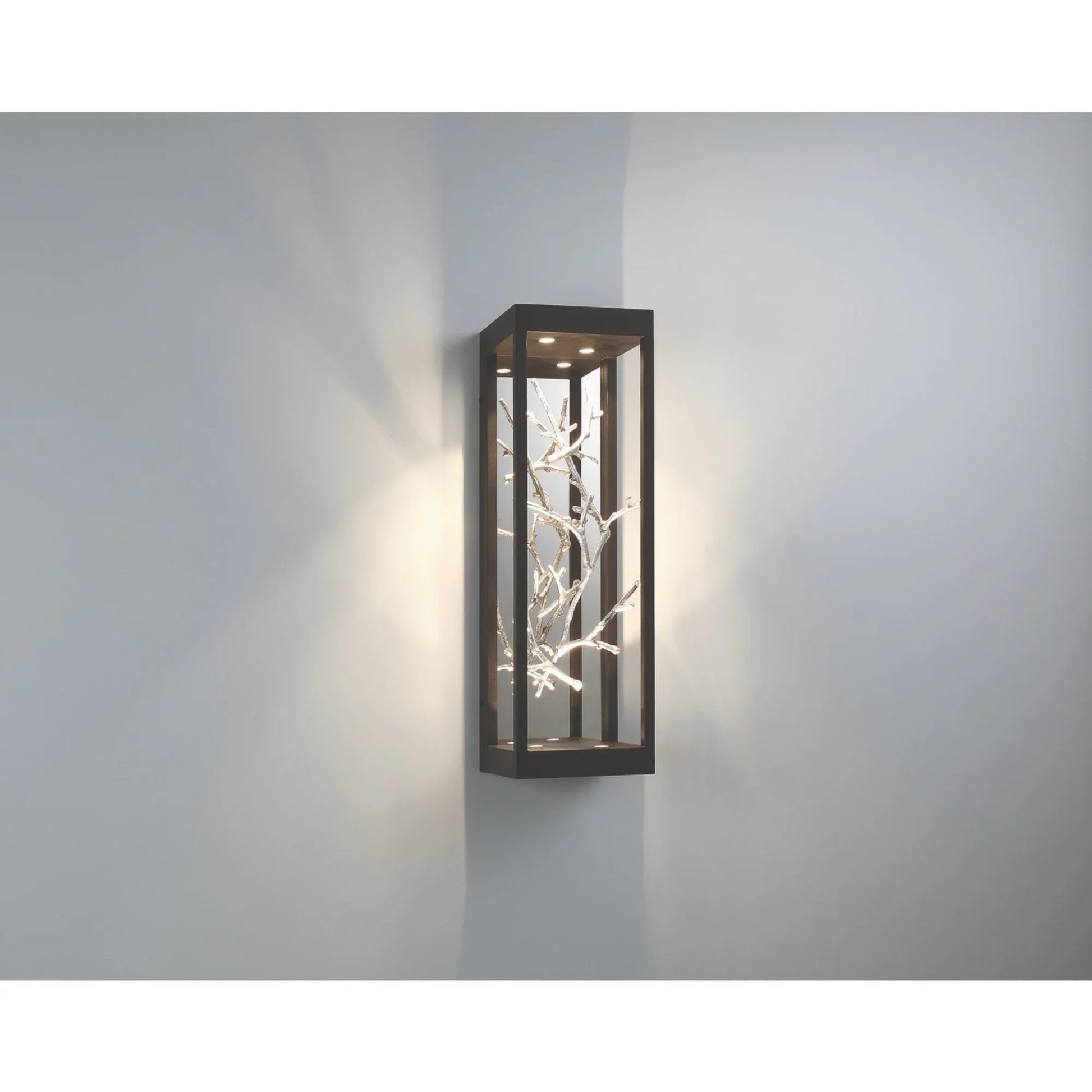 Aerie 20" LED Outdoor Wall Sconce, Silver & Black Finish - Bees Lighting