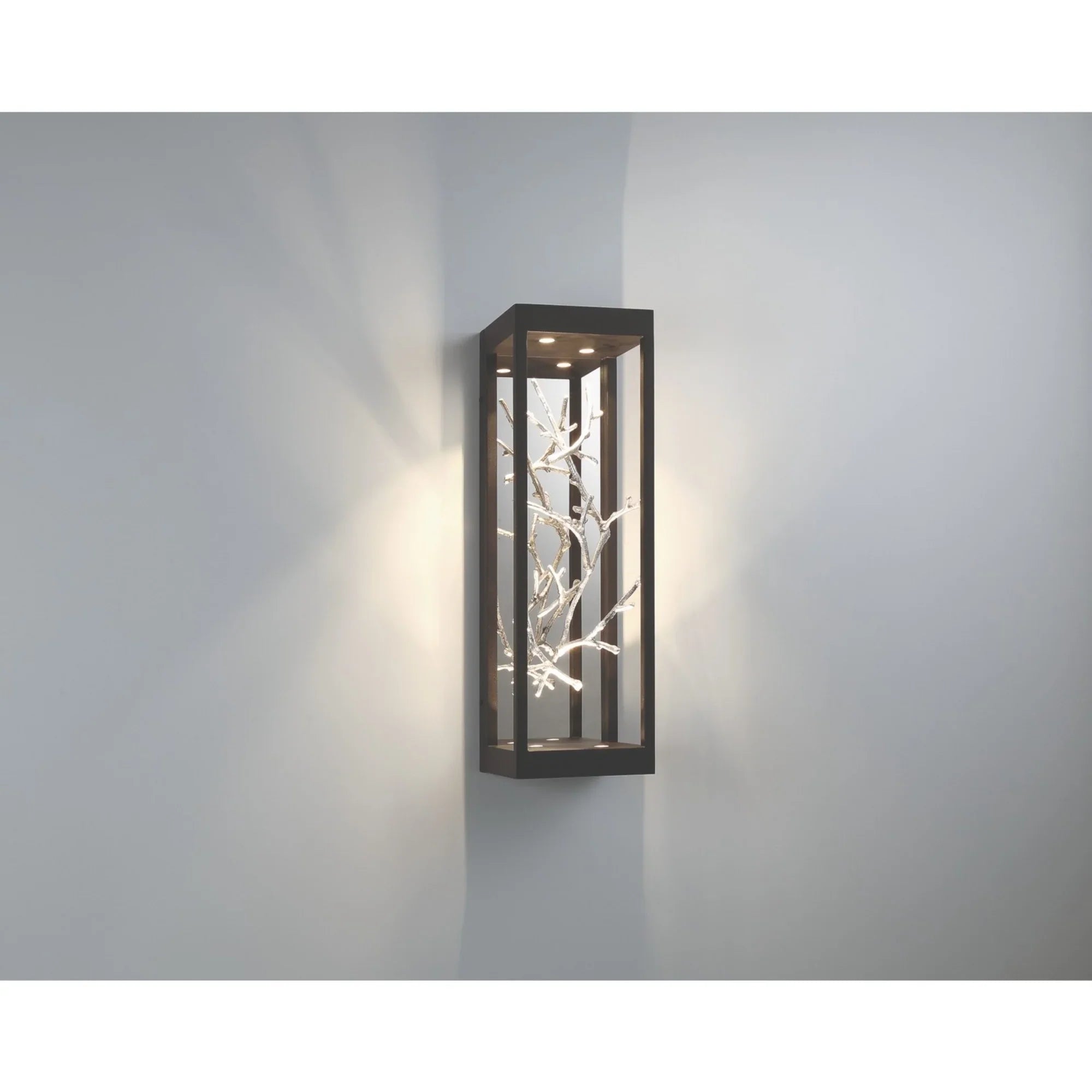 Aerie 20" LED Outdoor Wall Sconce, Silver & Black Finish - Bees Lighting