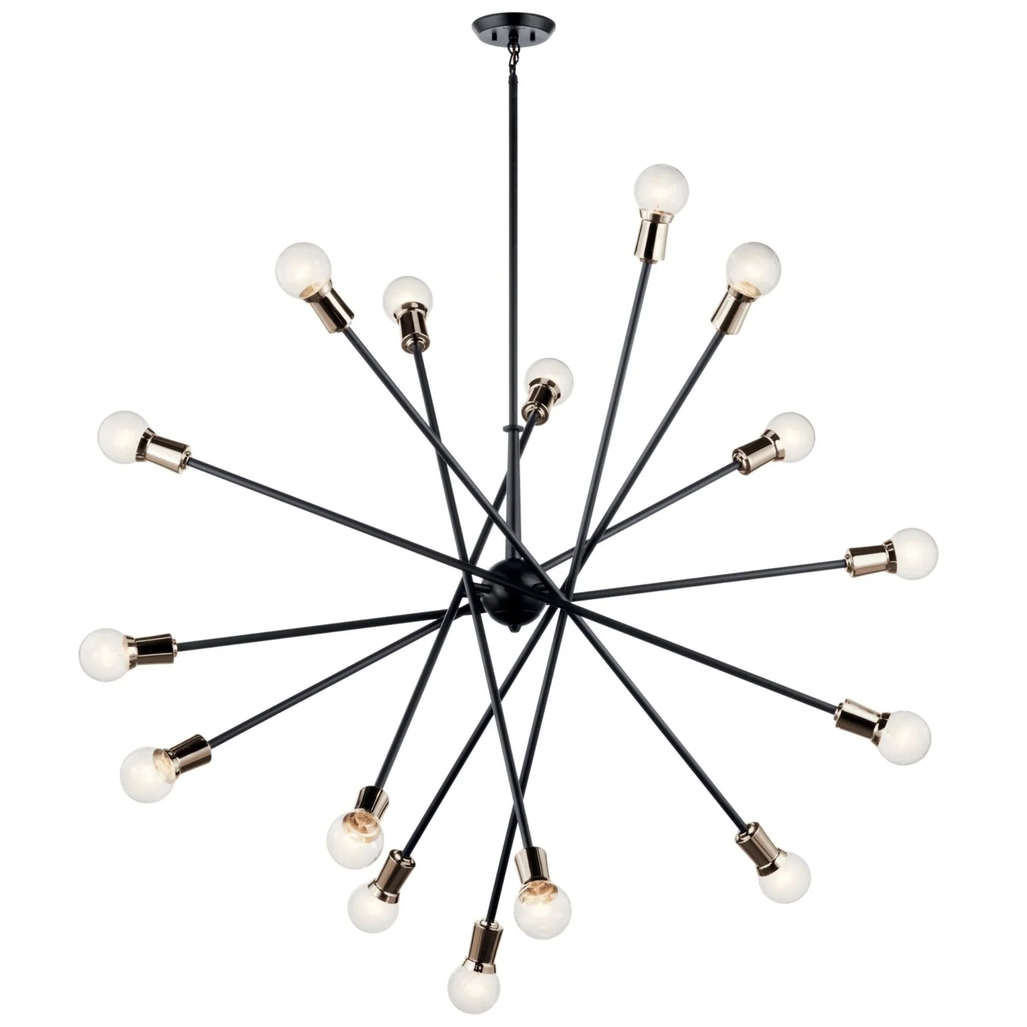 Armstrong 63" 16 Light Chandelier, Black Finish - Bees Lighting