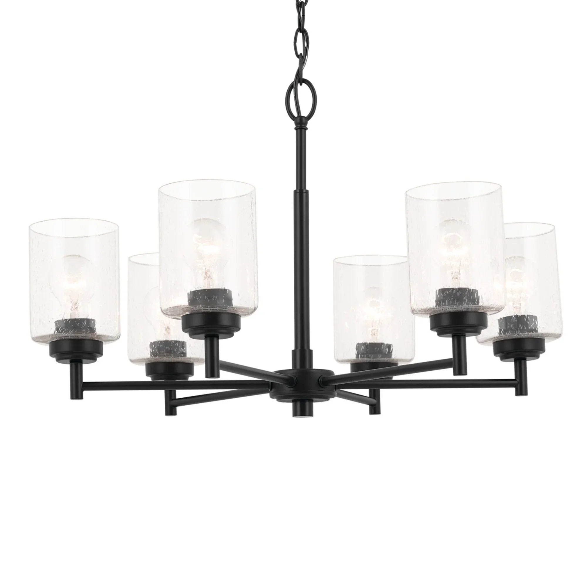 Winslow 26" 6-Light Chandelier, Black Finish - Bees Lighting