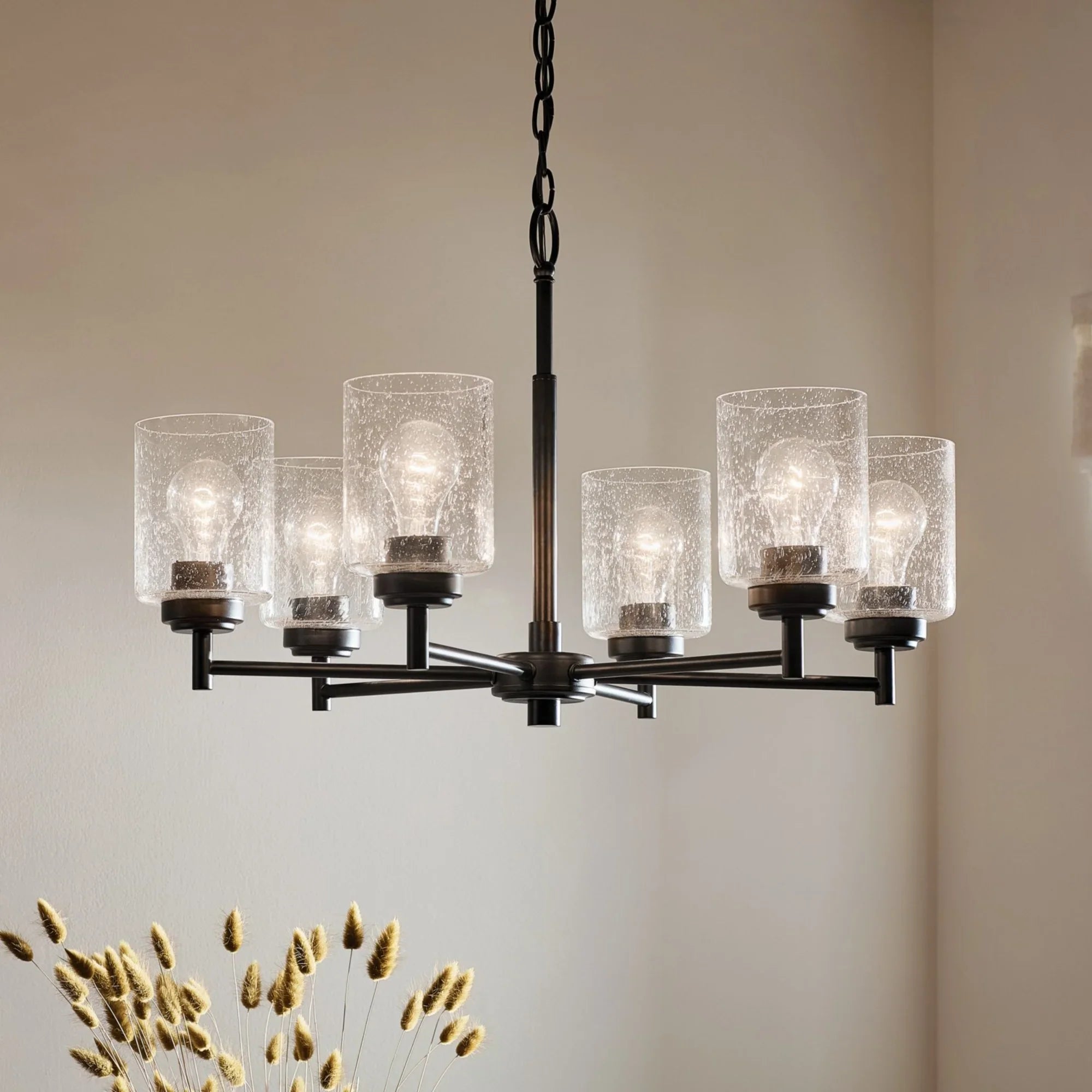 Winslow 26" 6-Light Chandelier, Black Finish - Bees Lighting