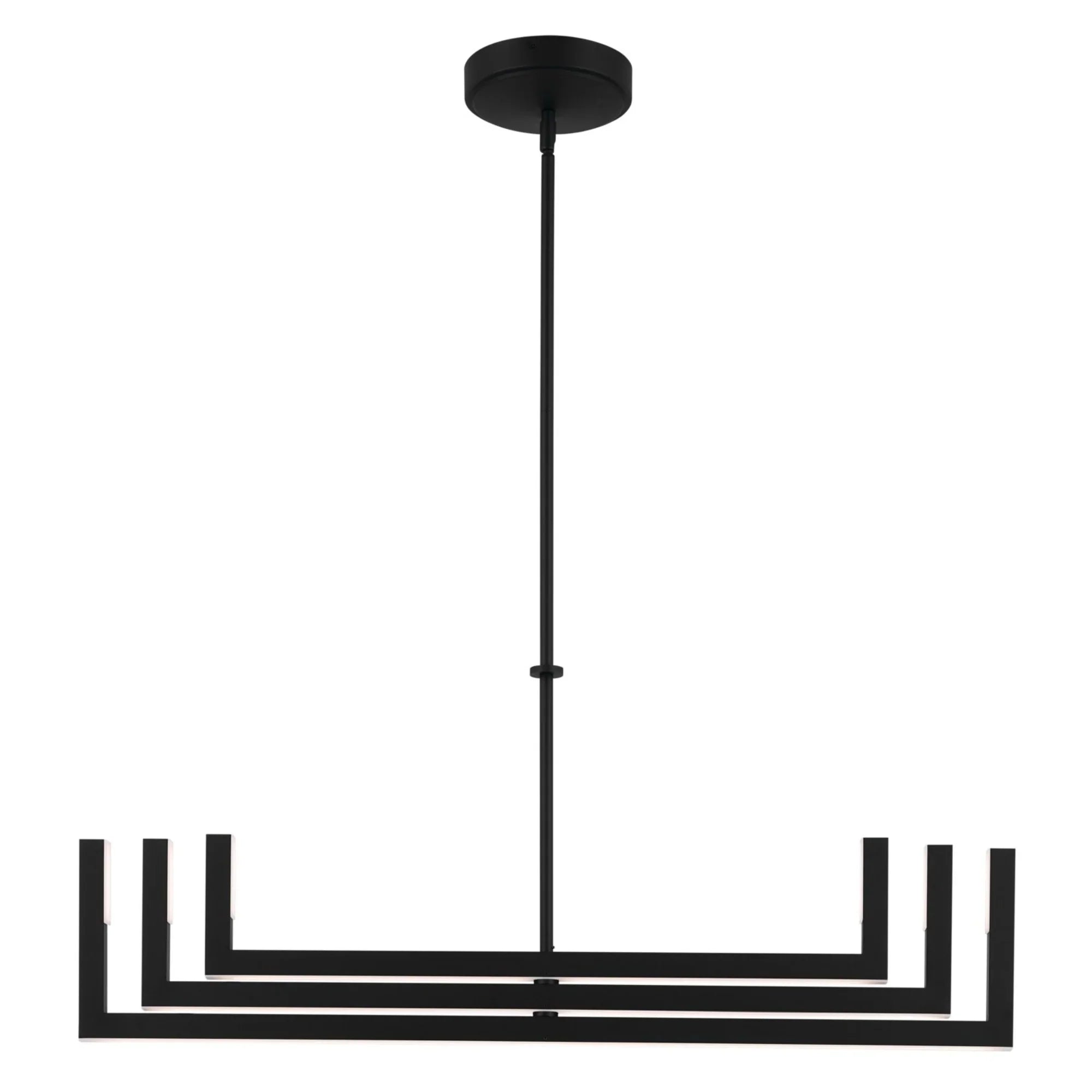 Priam 44" LED Chandelier, Matte Black Finish - Bees Lighting