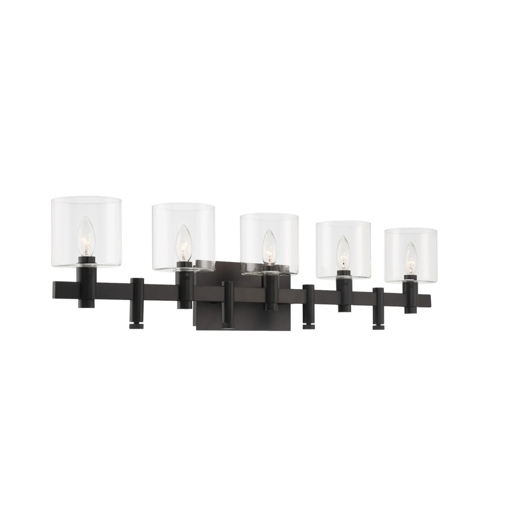 Decato 5-Light 38" Vanity, Black Finish - Bees Lighting