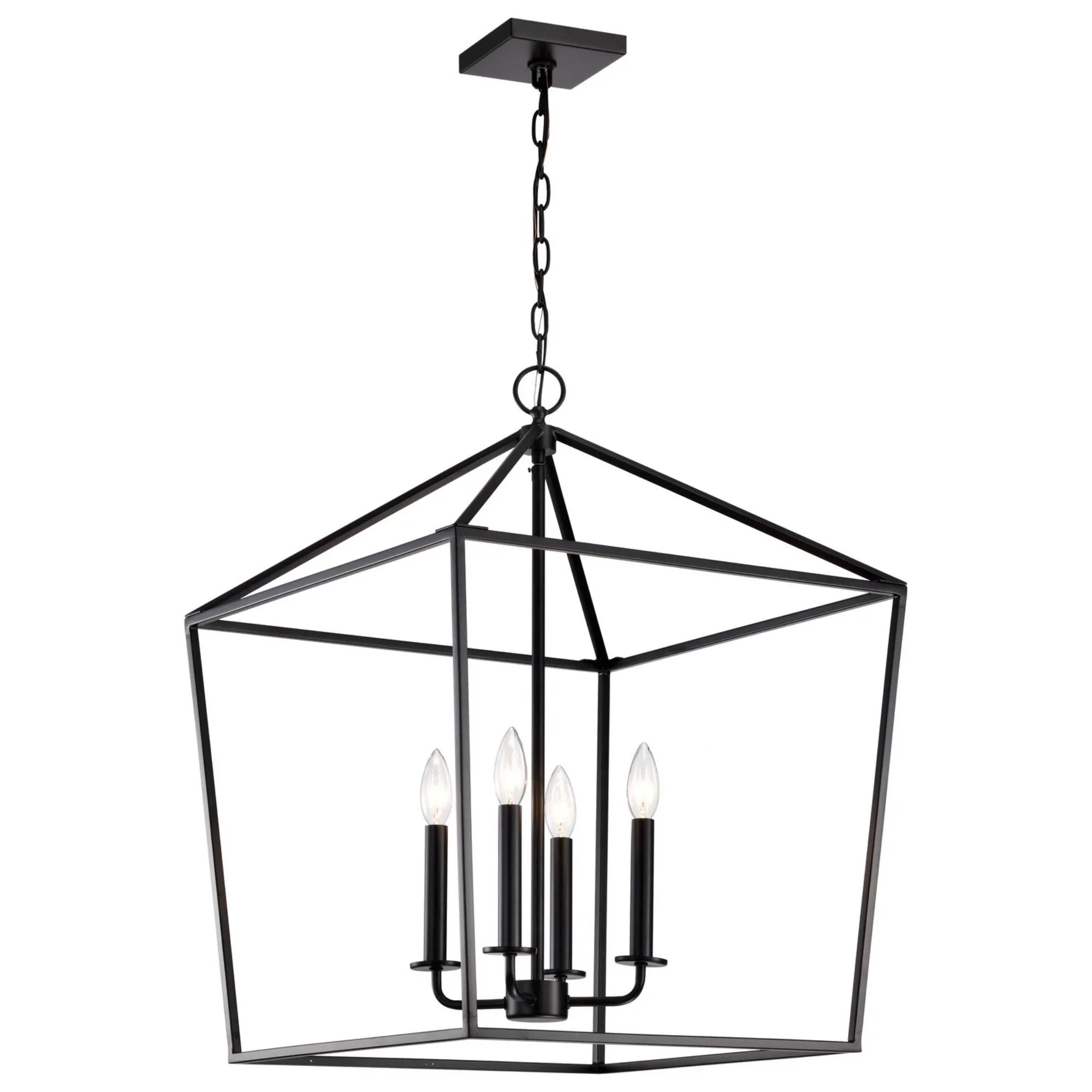 Emma 20" 4 lights Pendant, Matte Black Finish - Bees Lighting