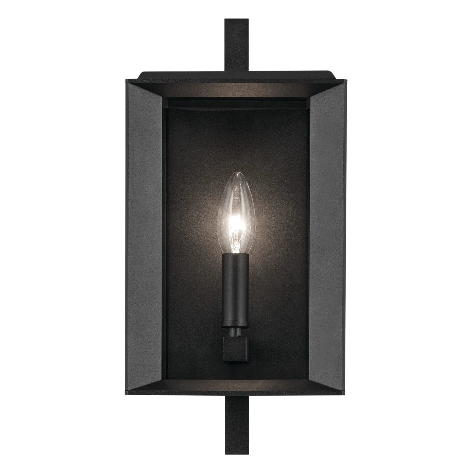 Kroft 14" Outdoor Wall Light, Textured Black Finish - Bees Lighting