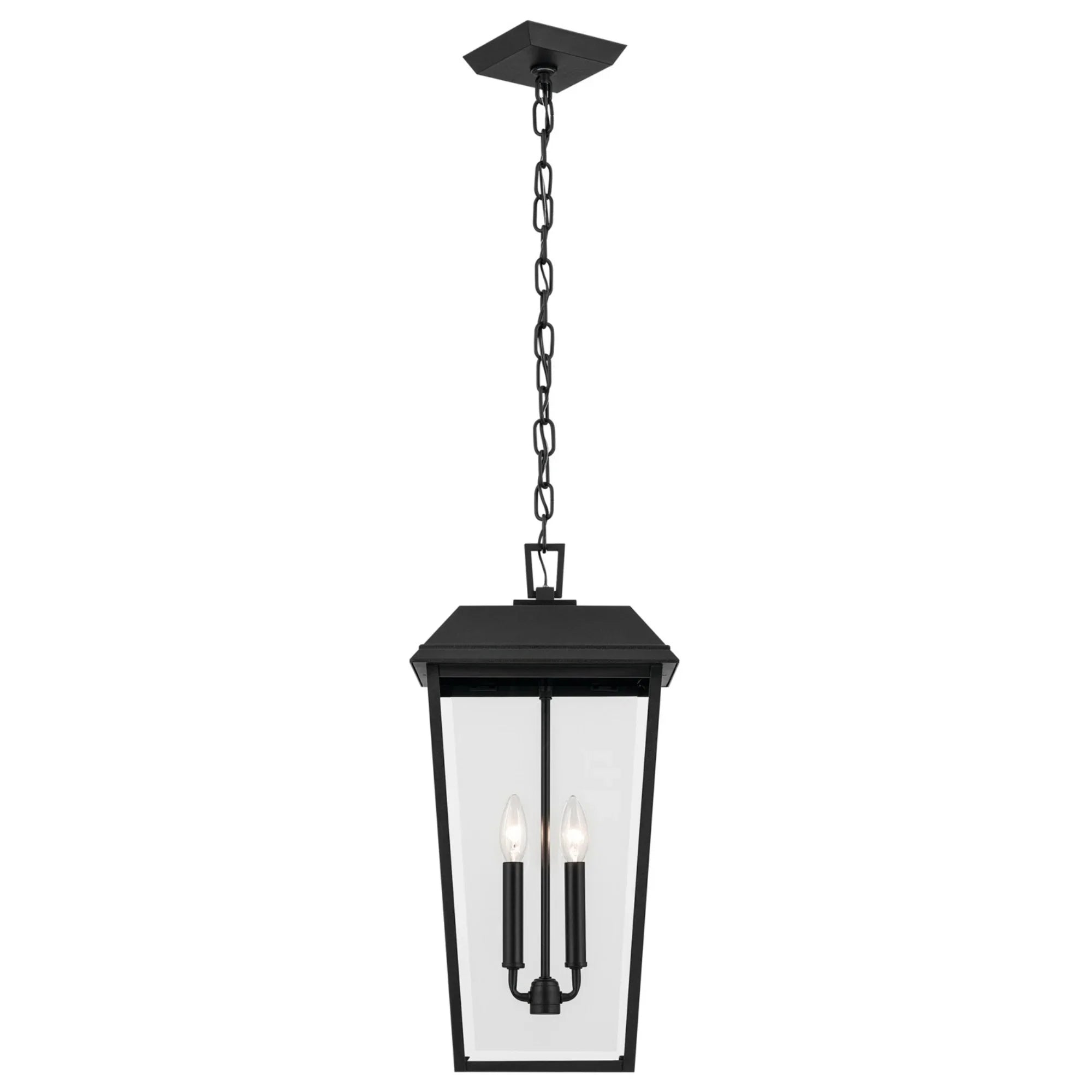 Mathus 22" 2-Light Outdoor Pendant, Textured Black Finish - Bees Lighting