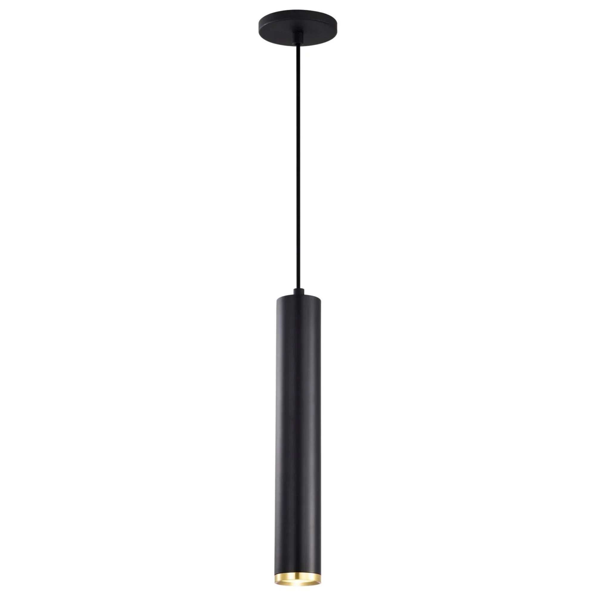Century 16" LED Pendant, Matte Black and Brushed Brass Finish - Bees Lighting