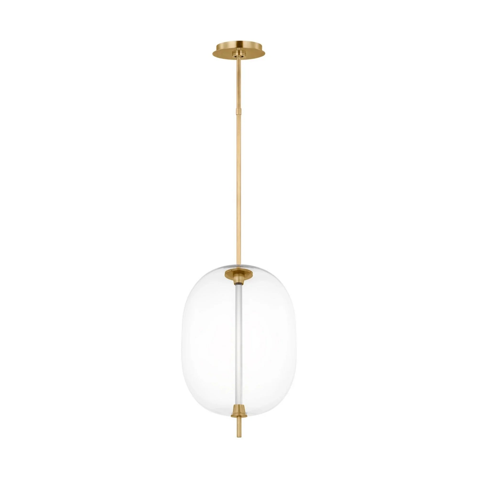 Heian 19" LED Pendant, 120-277V, Natural Brass Finish - Bees Lighting