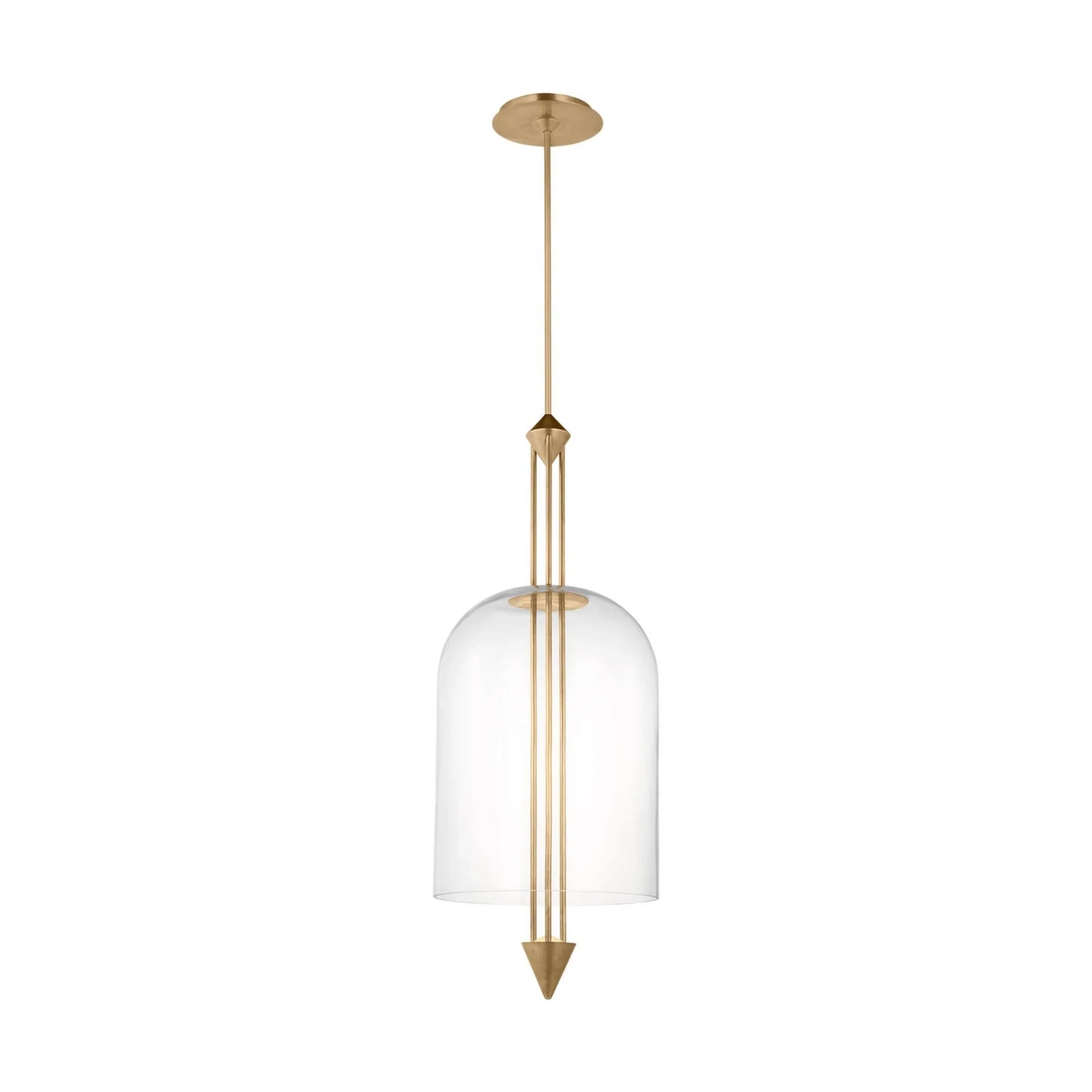 Cathedral 18" X-Large Pendant, 120-277V, Natural Brass Finish - Bees Lighting