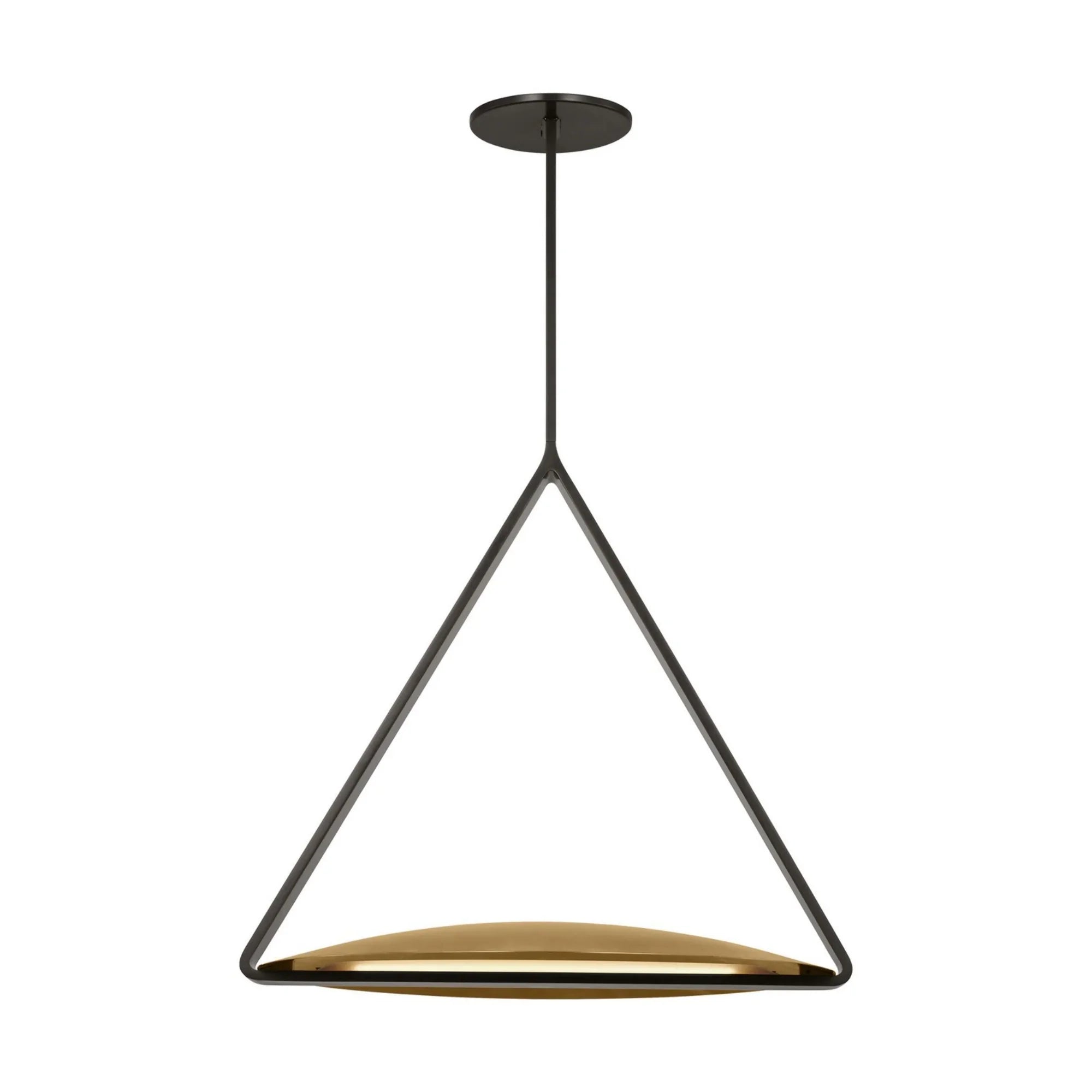 Cymbal 21" Pendant, 120-277V, Dark Bronze & Natural Brass Finish - Bees Lighting