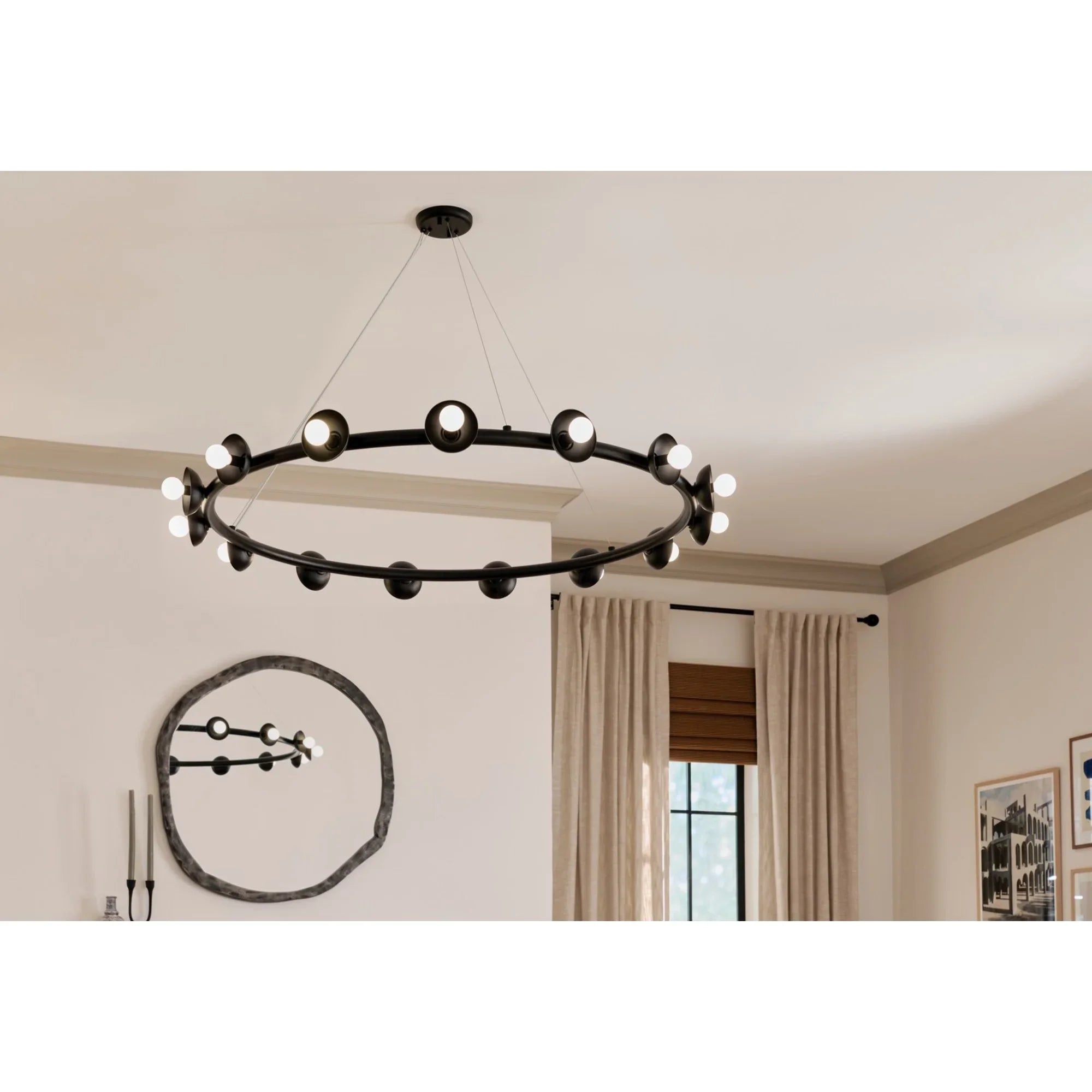 Palta 50" 15 Light Chandelier, Black Finish - Bees Lighting