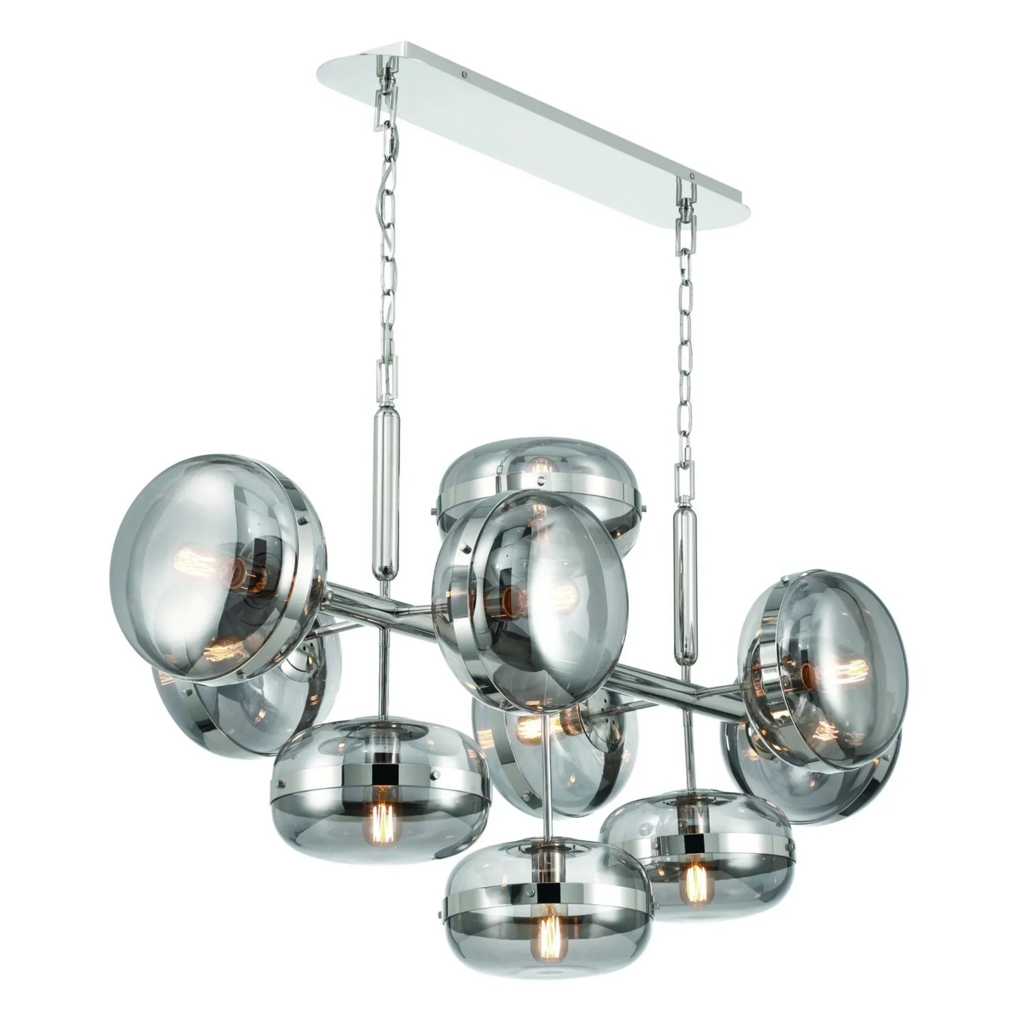 Nottingham 10-Light 54" Chandelier, Polished Nickel Finish - Bees Lighting