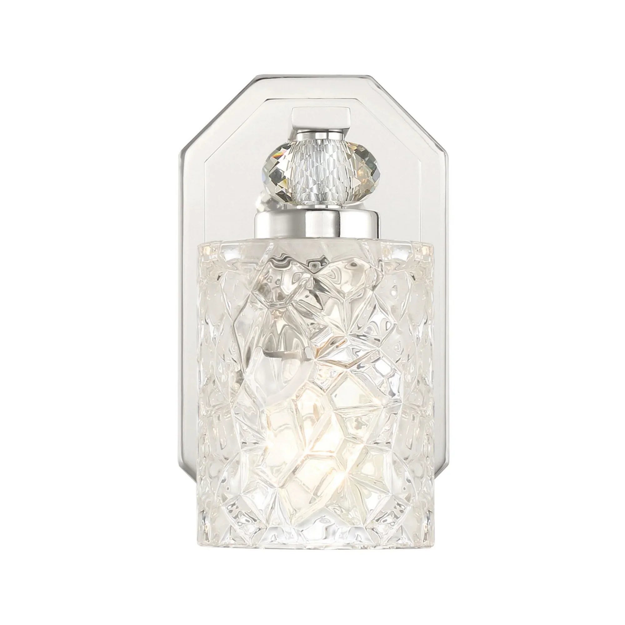 Crystal Kay 8" Bathroom Vanity Light, Chrome Finish - Bees Lighting