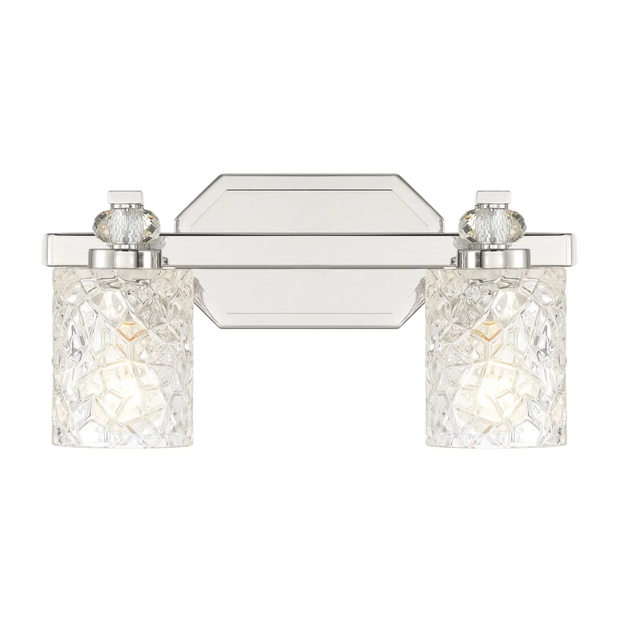Crystal Kay 16" 2-Light Bath Vanity, Chrome Finish - Bees Lighting
