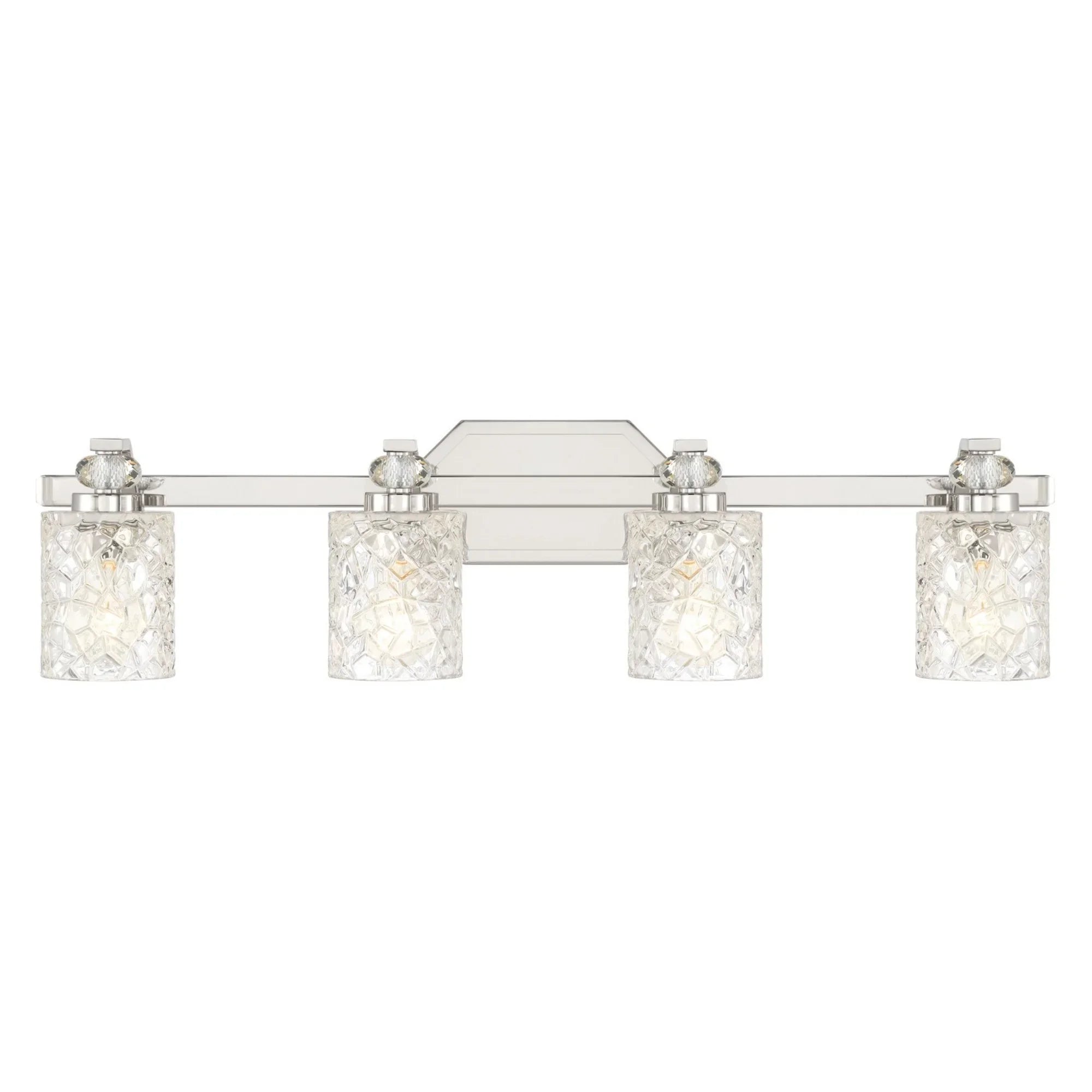 Crystal Kay 32" 4-Light Bath Vanity, Chrome Finish - Bees Lighting