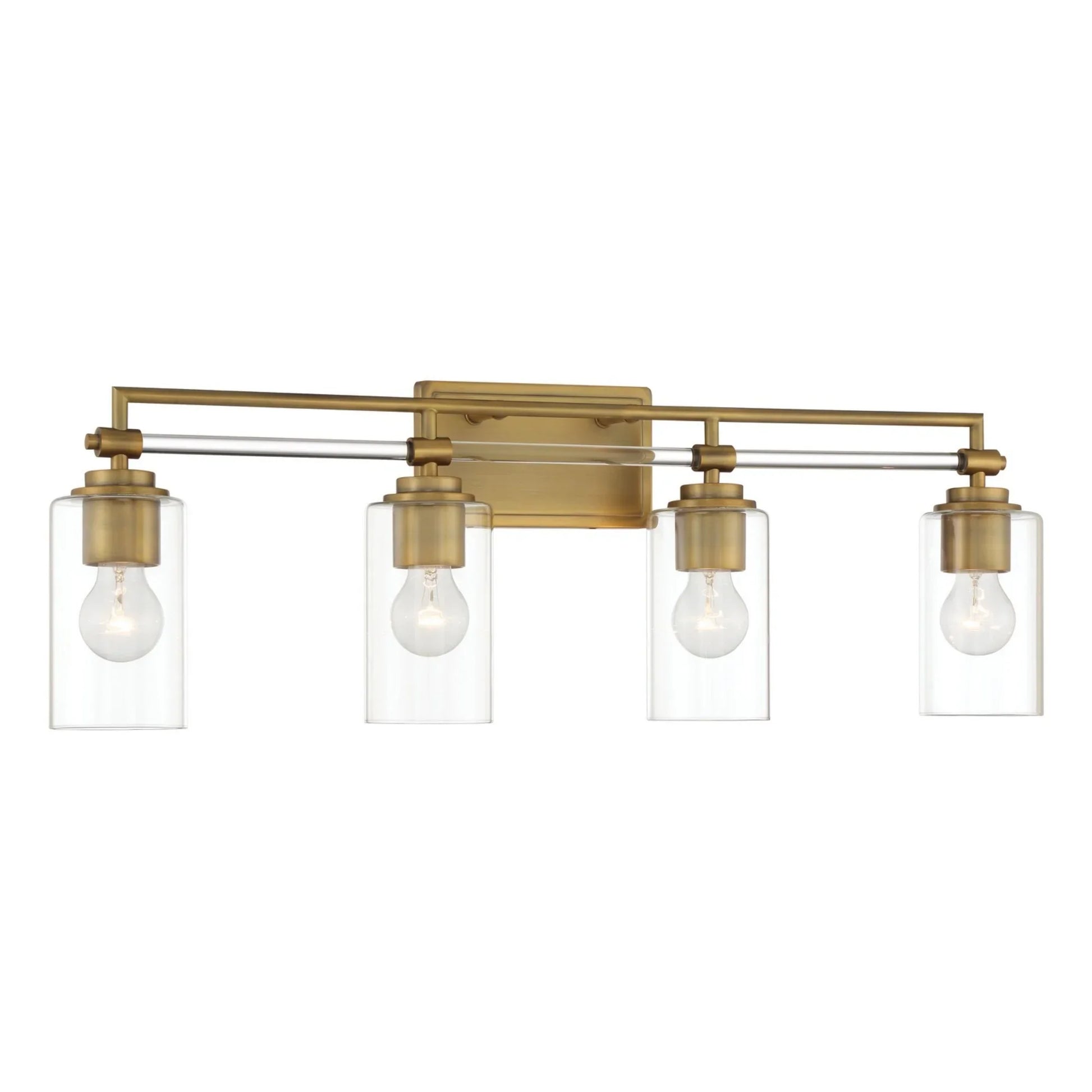 Binsly 32" 4-Light Bath Vanity, Antique Noble Brass Finish - Bees Lighting