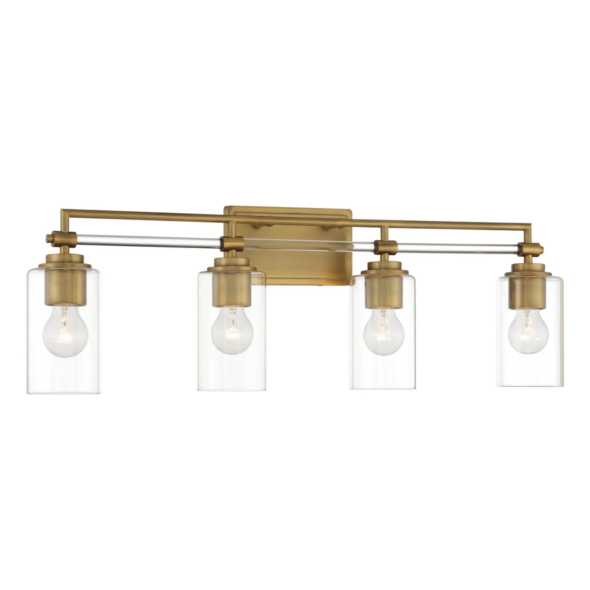 Binsly 32" 4-Light Bath Vanity, Antique Noble Brass Finish - Bees Lighting