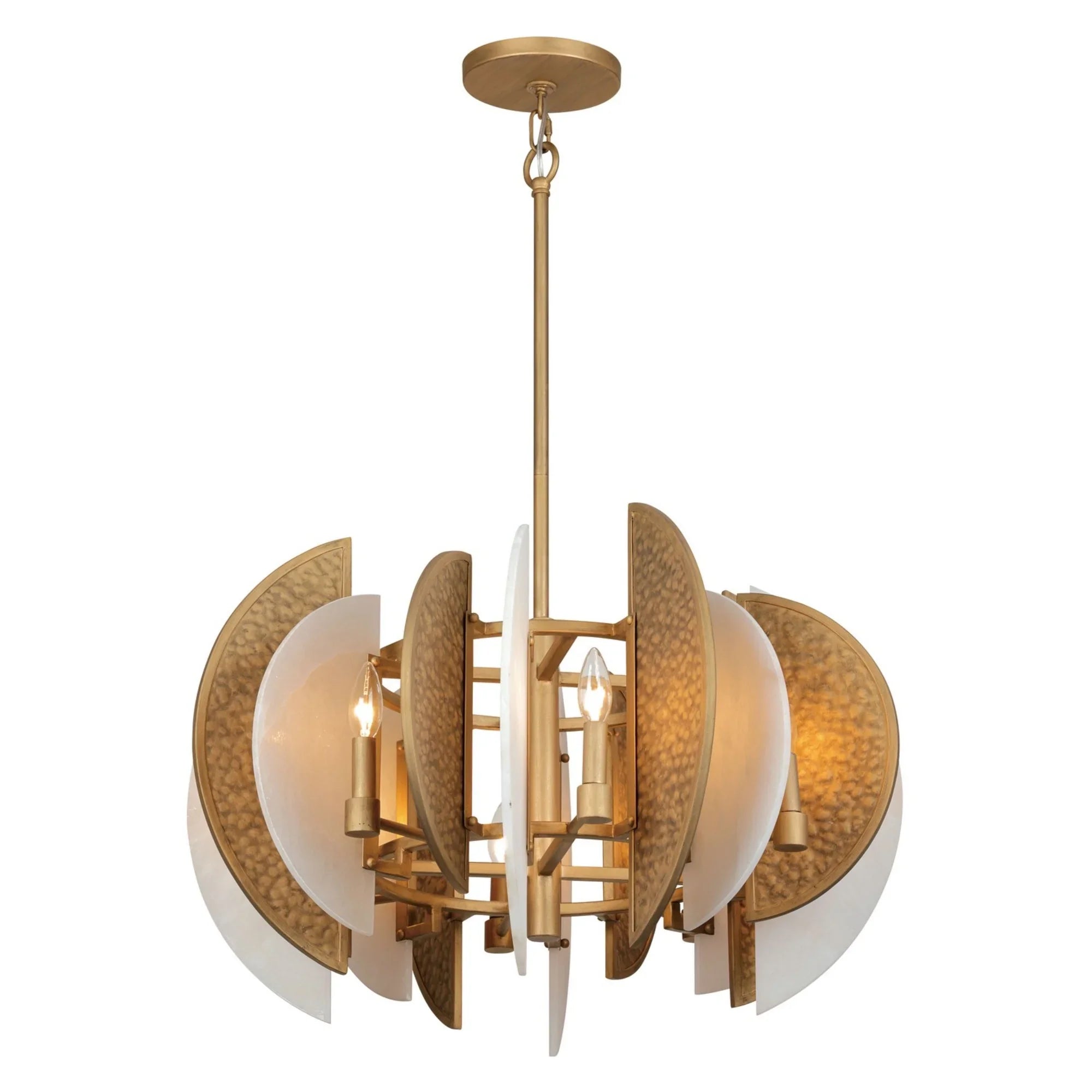 Saint Martin 28" 8-Light Chandelier, Ashen Gold Finish - Bees Lighting