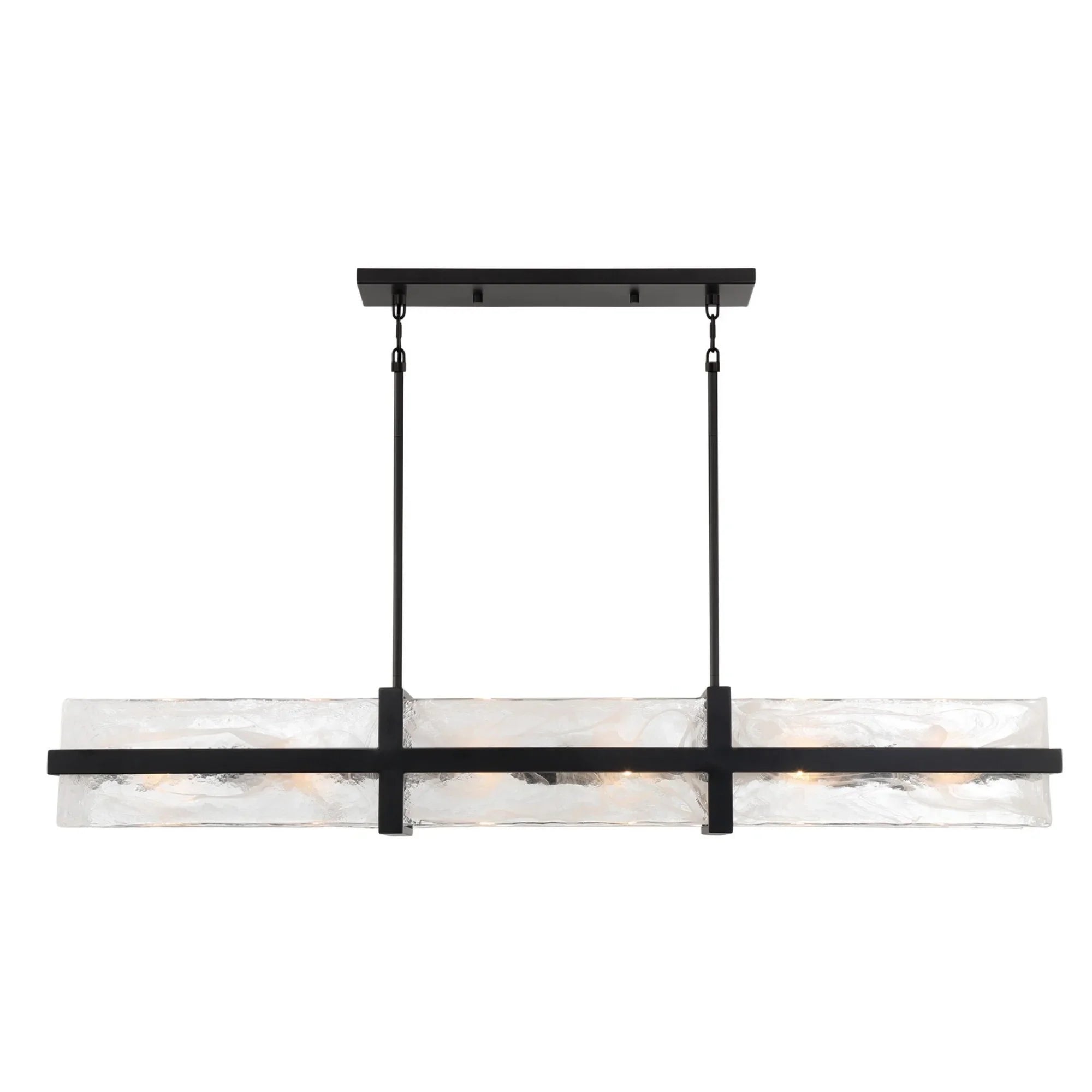 Cloud Break 48" 12-Light Island Light, Coal Finish - Bees Lighting
