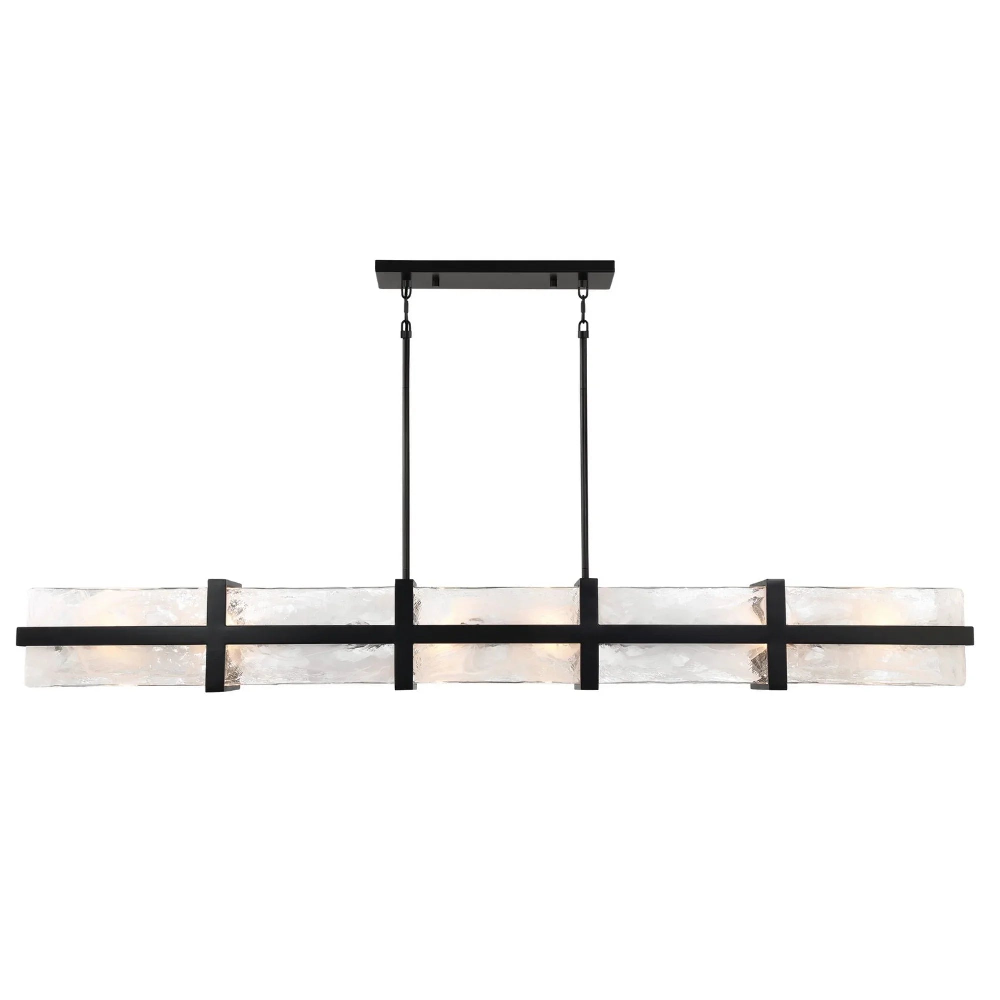Cloud Break 60" 12-Light Island Light, Coal Finish - Bees Lighting
