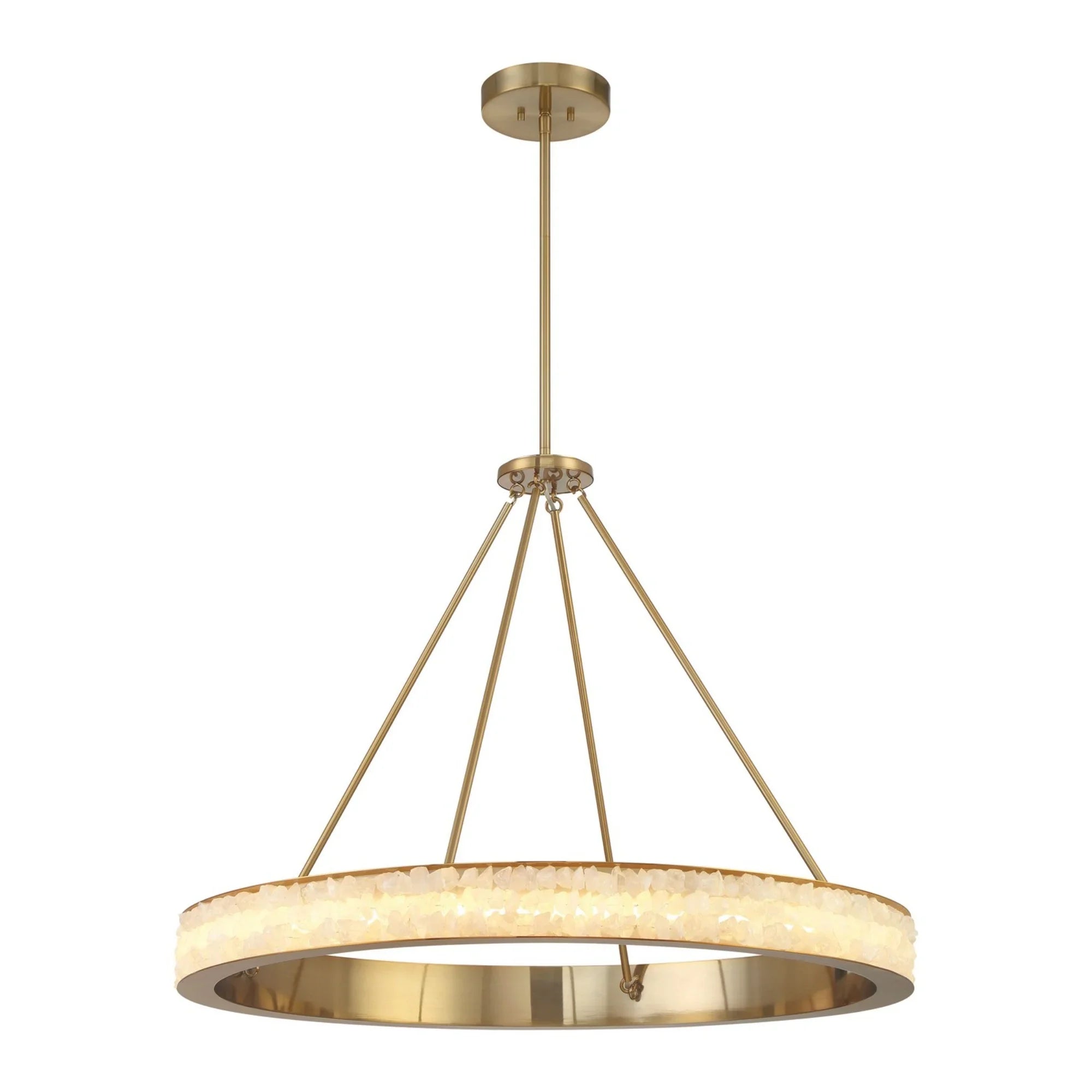 Divinely 37" LED Chandelier, Celeste Brass Finish - Bees Lighting