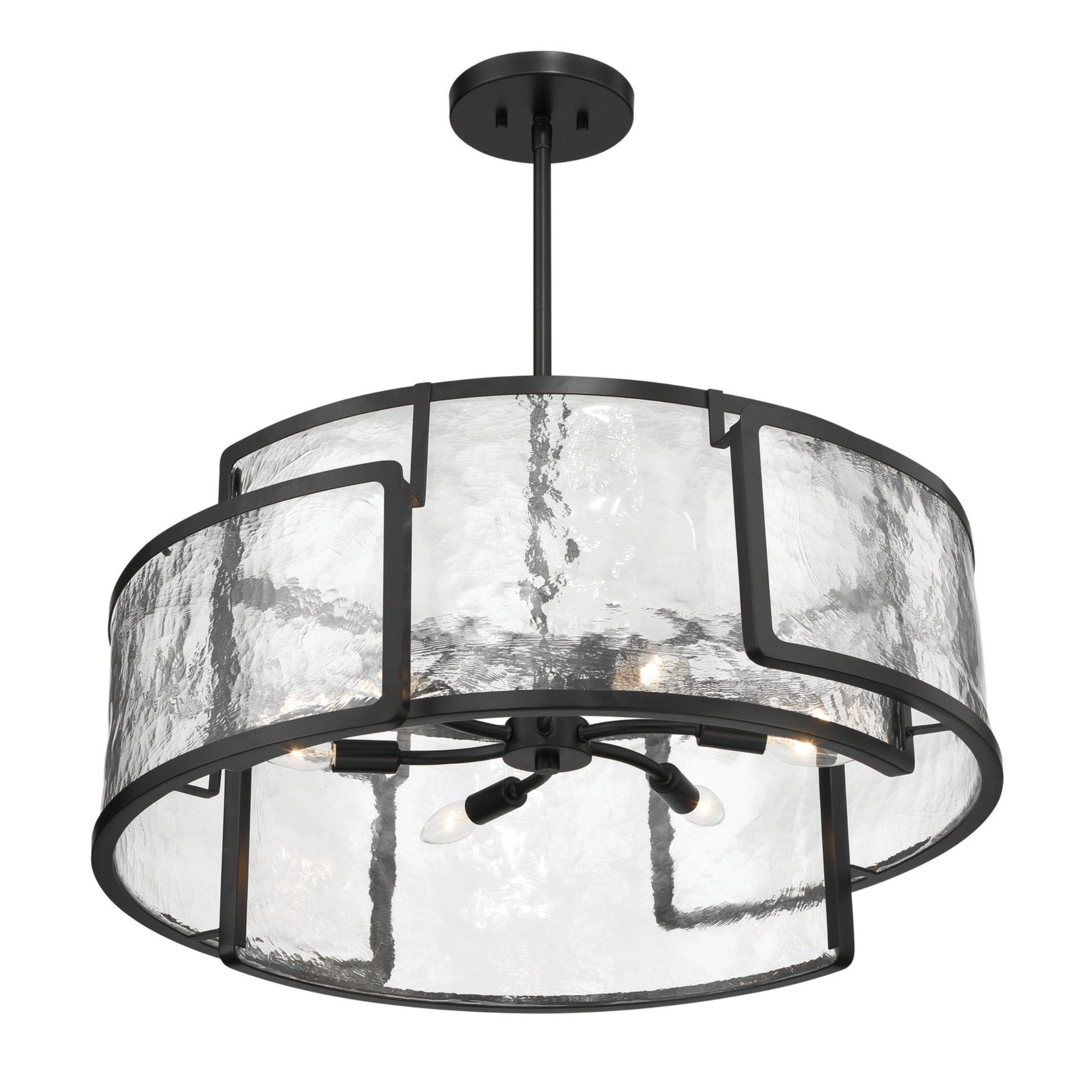 Bella Collina 28" 6 Lights Pendant Light Black Finish