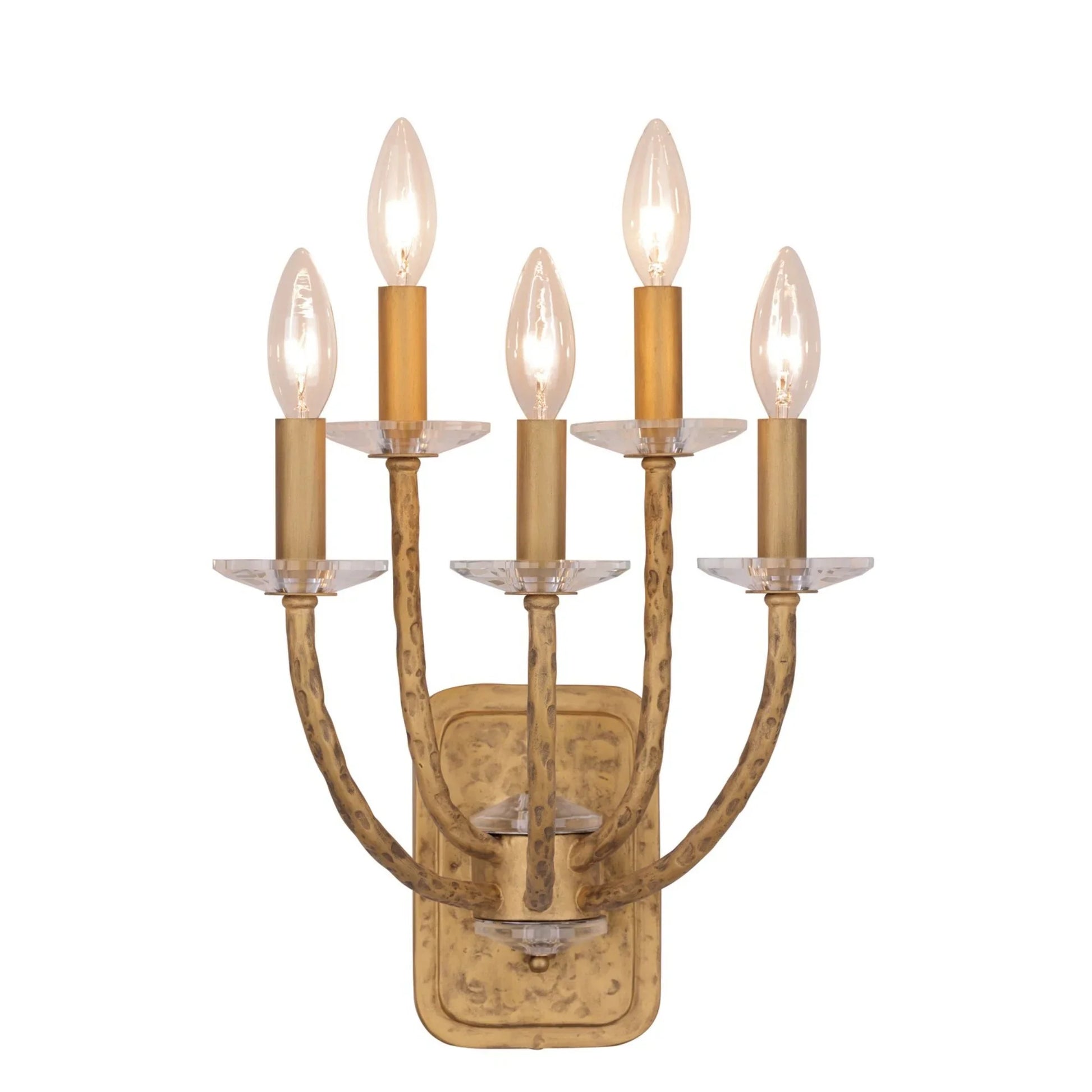 Atella 14" 5-Light Wall Sconce, Ashen Gold Finish - Bees Lighting