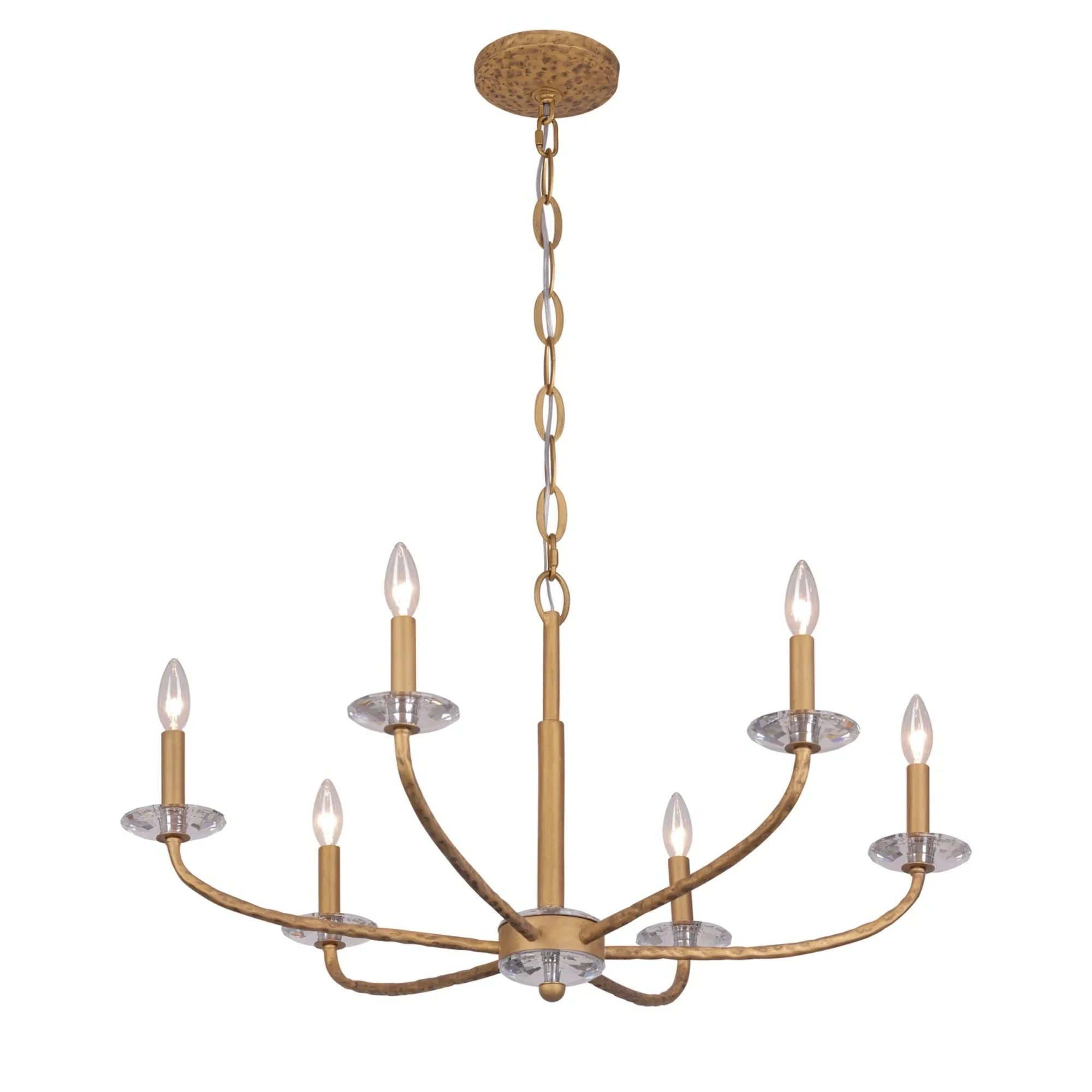 Atella 32" 6-Light Chandelier, Ashen Gold Finish - Bees Lighting