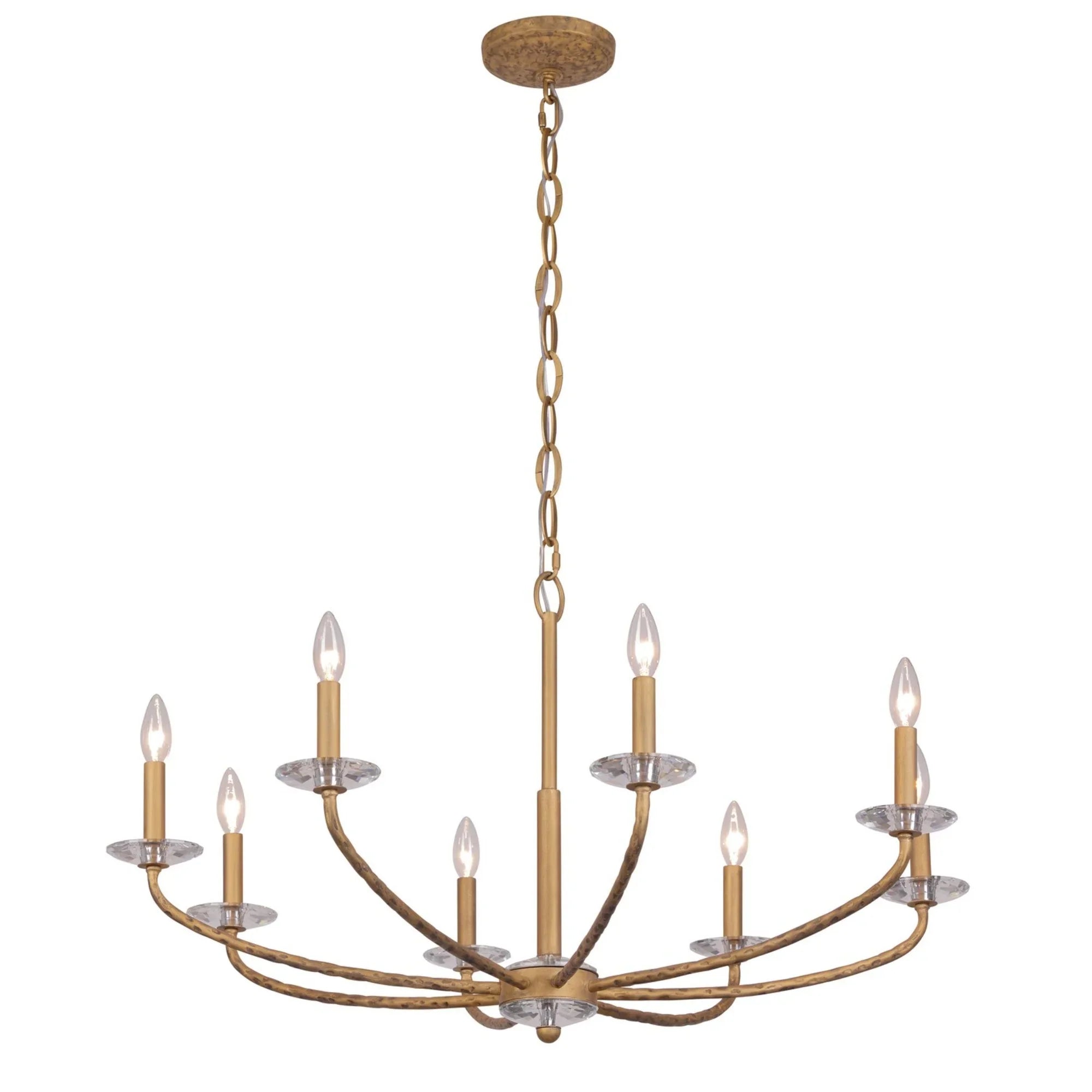 Atella 36" 8-Light Chandelier, Ashen Gold Finish - Bees Lighting