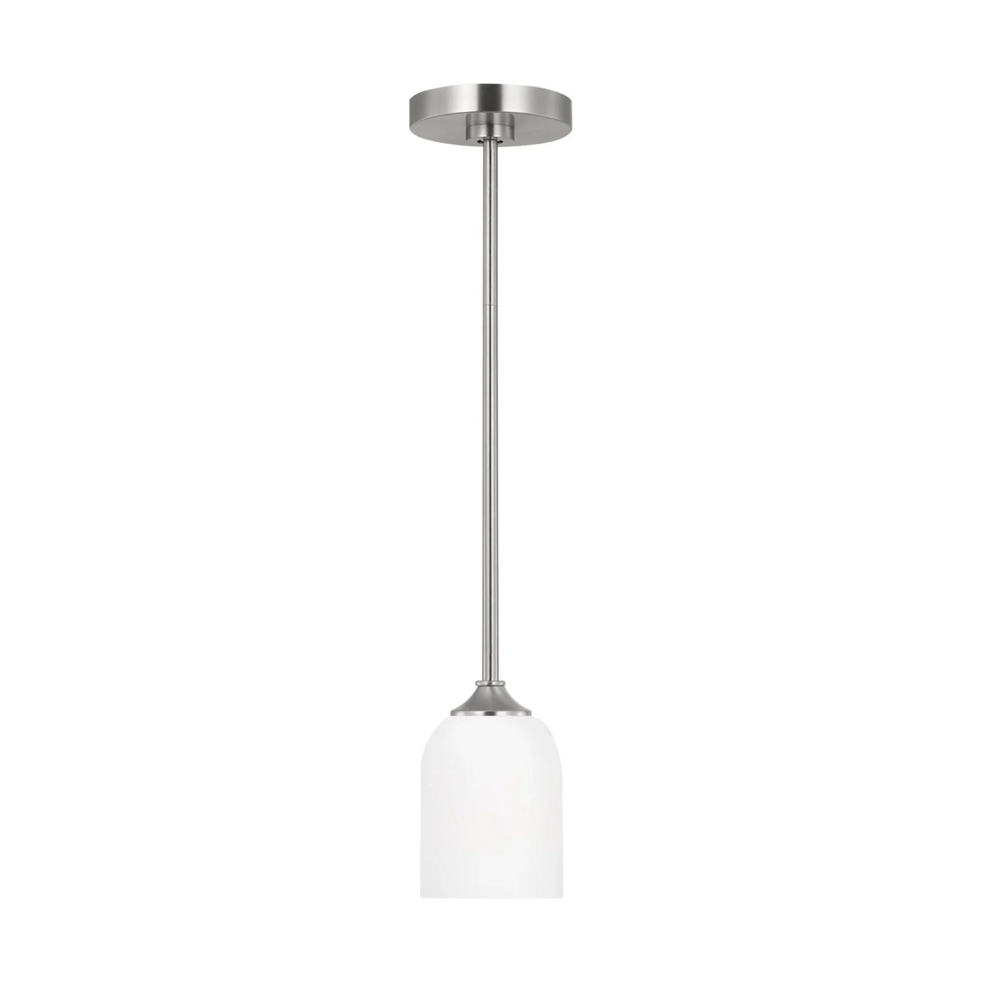 Emile 4" Mini Pendant, Brushed Steel Finish - Bees Lighting