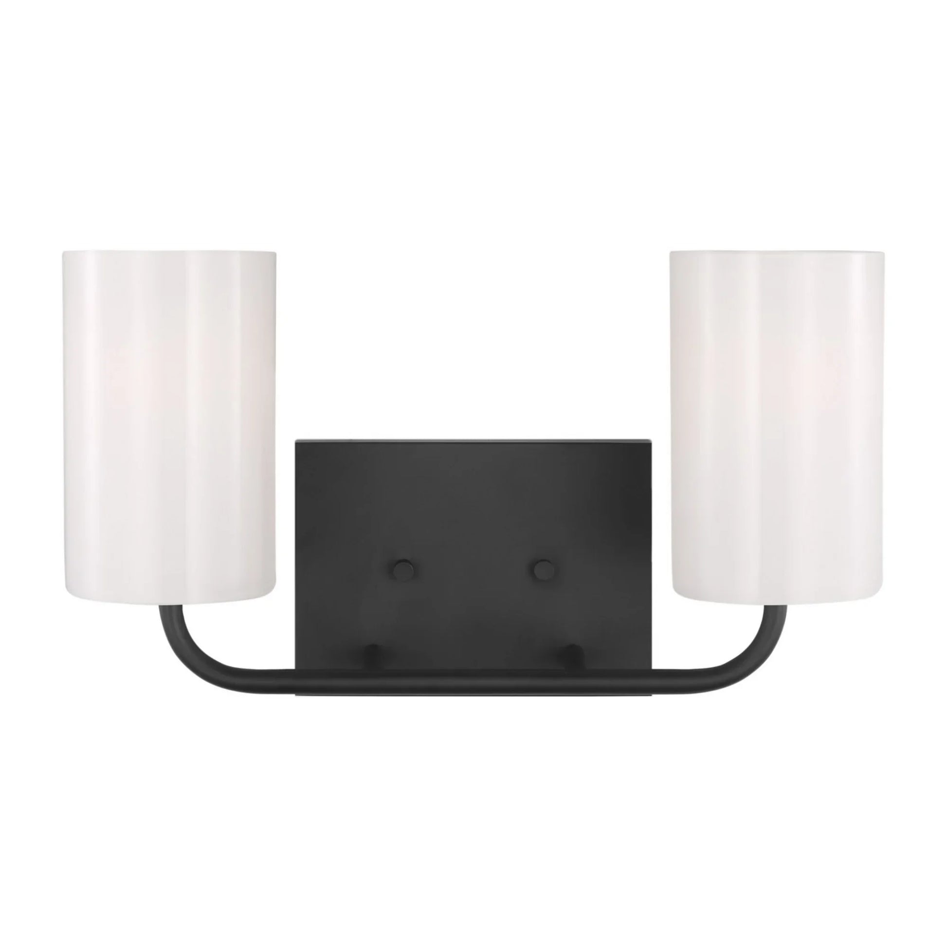 Rhett 15" 2-Light Medium Bathroom Vanity, Midnight Black Finish - Bees Lighting