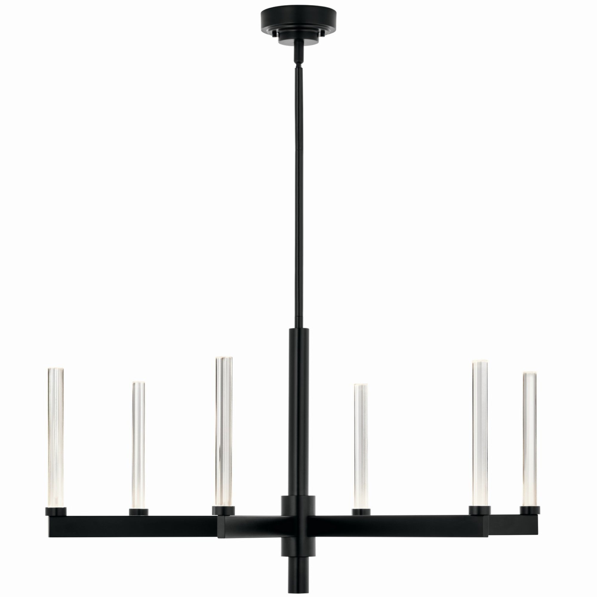 Sycara 36" 6-Light LED Chandelier, Black Finish