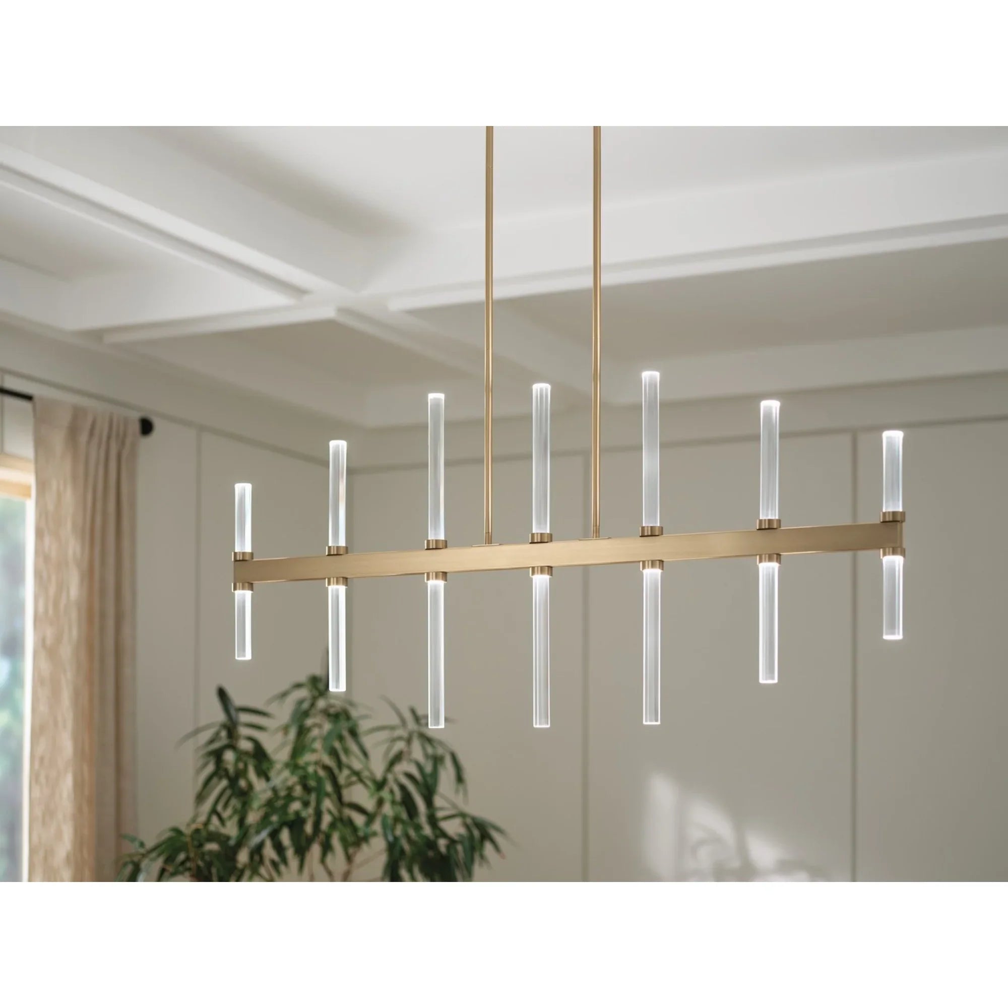 Sycara 48" LED Linear Chandelier, Champagne Bronze Finish - Bees Lighting