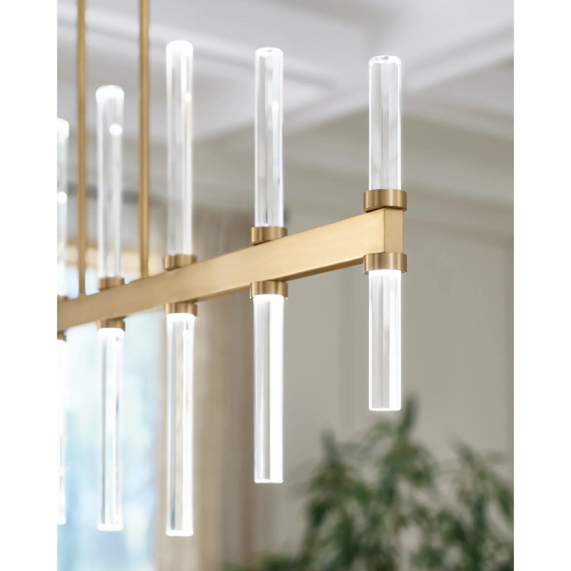 Sycara 48" LED Linear Chandelier, Champagne Bronze Finish - Bees Lighting