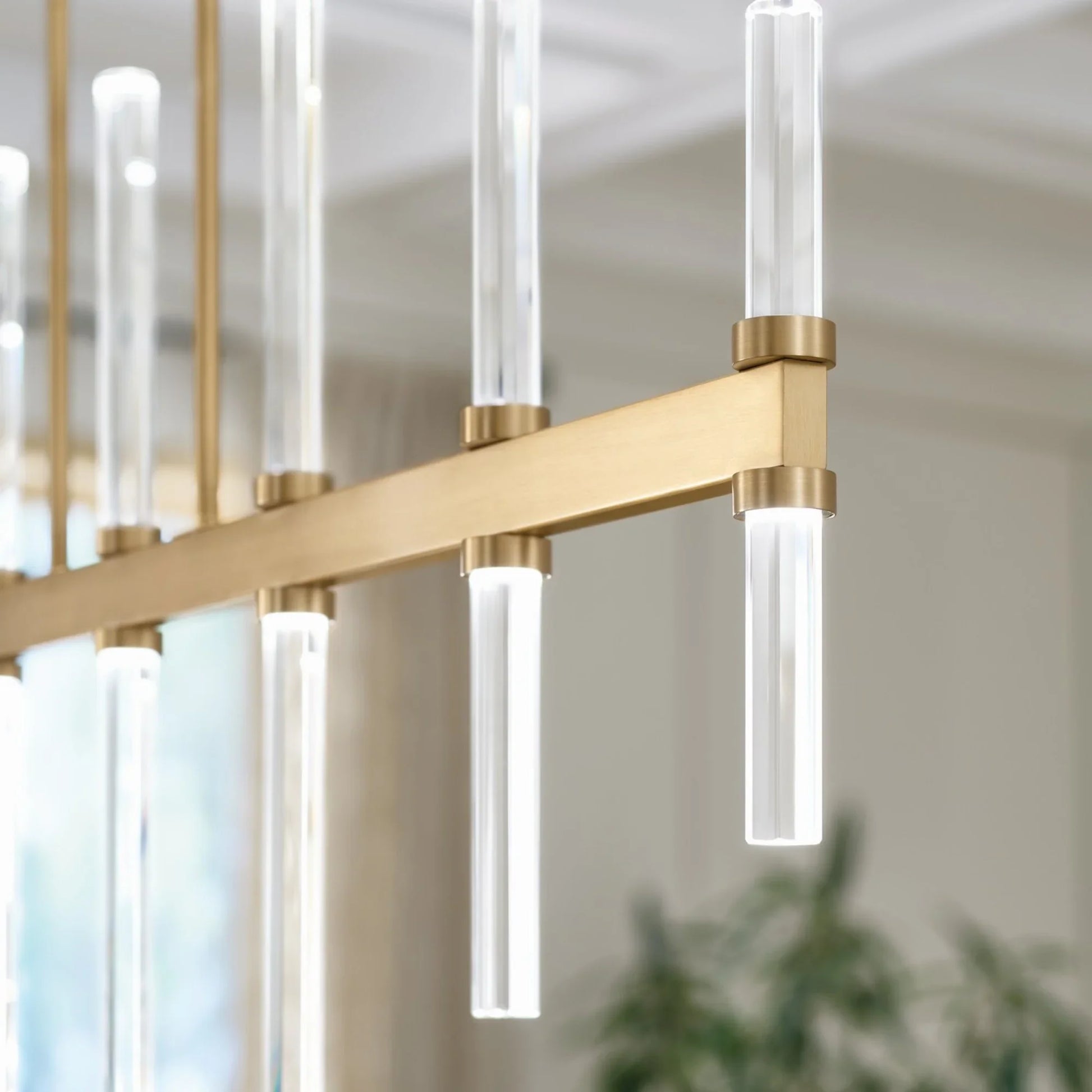 Sycara 48" LED Linear Chandelier, Champagne Bronze Finish - Bees Lighting