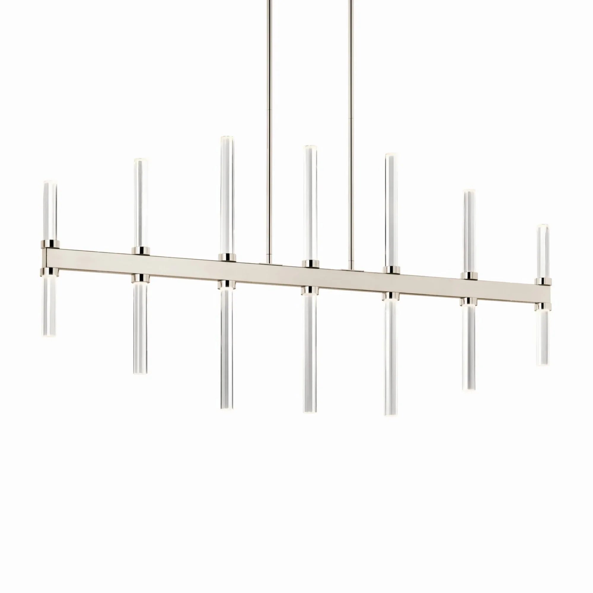 Sycara 48" LED Linear Chandelier, Polished Nickel Finish - Bees Lighting