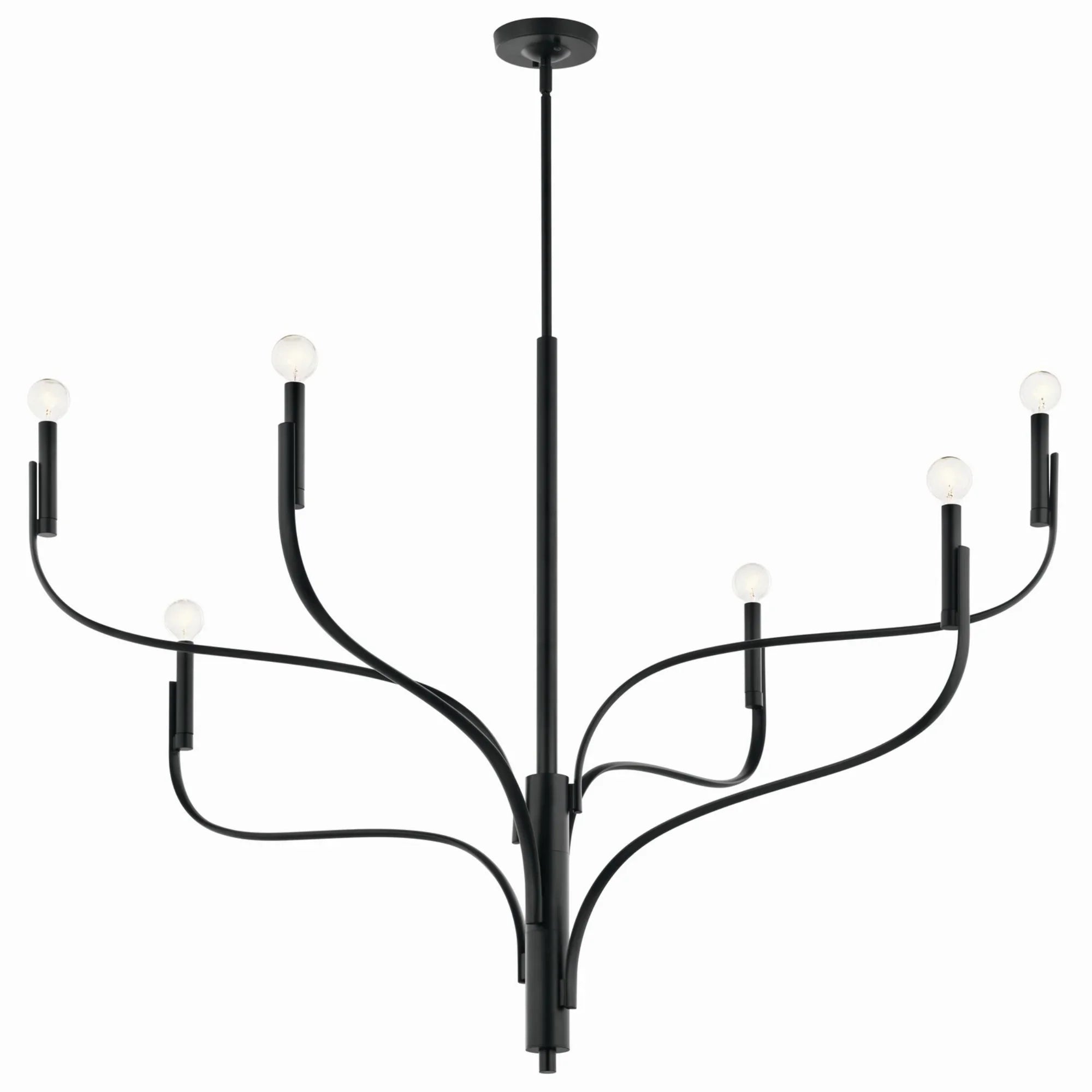 Livadia 47" 6-Light Chandelier, Black Finish - Bees Lighting