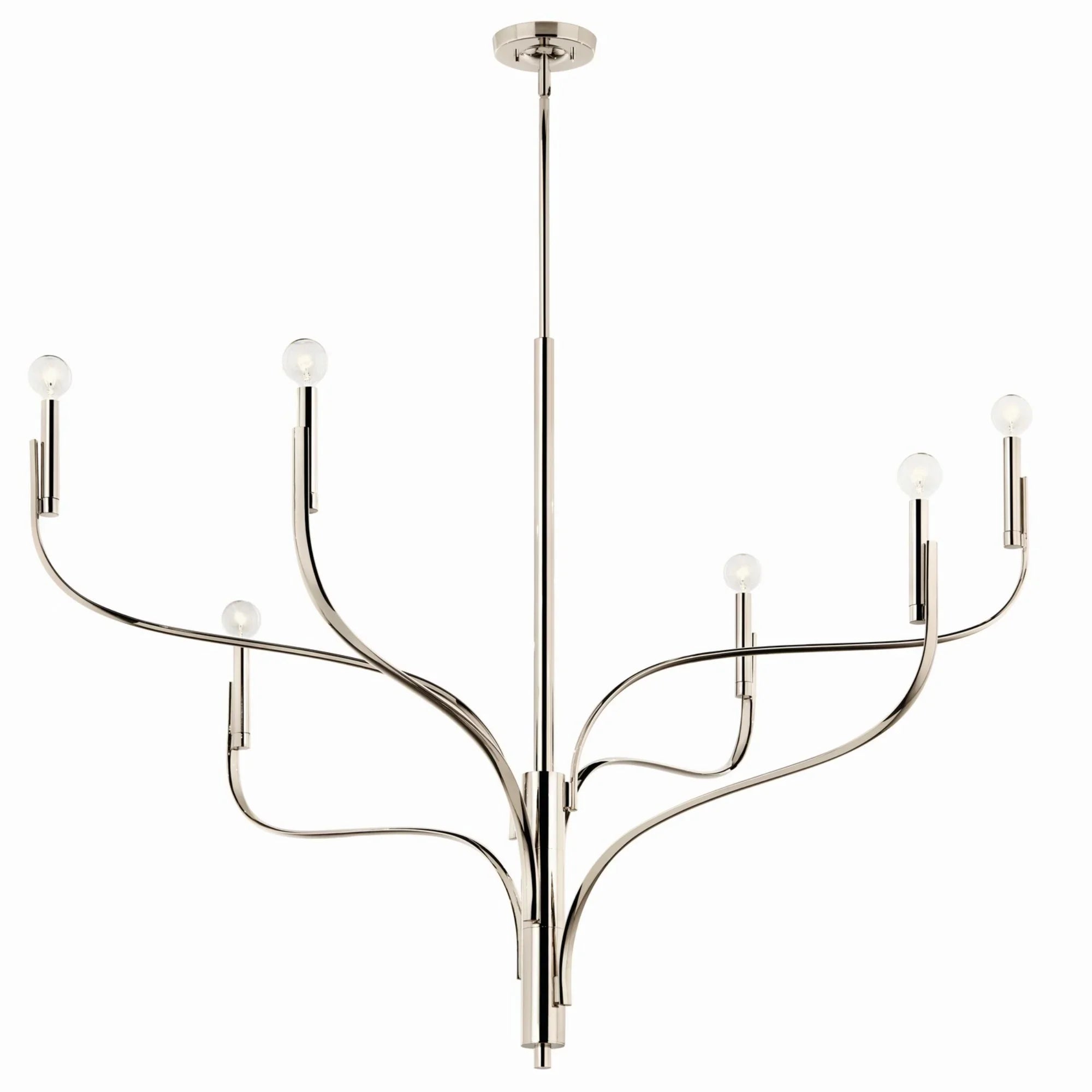 Livadia 47" 6-Light Chandelier, Polished Nickel Finish - Bees Lighting