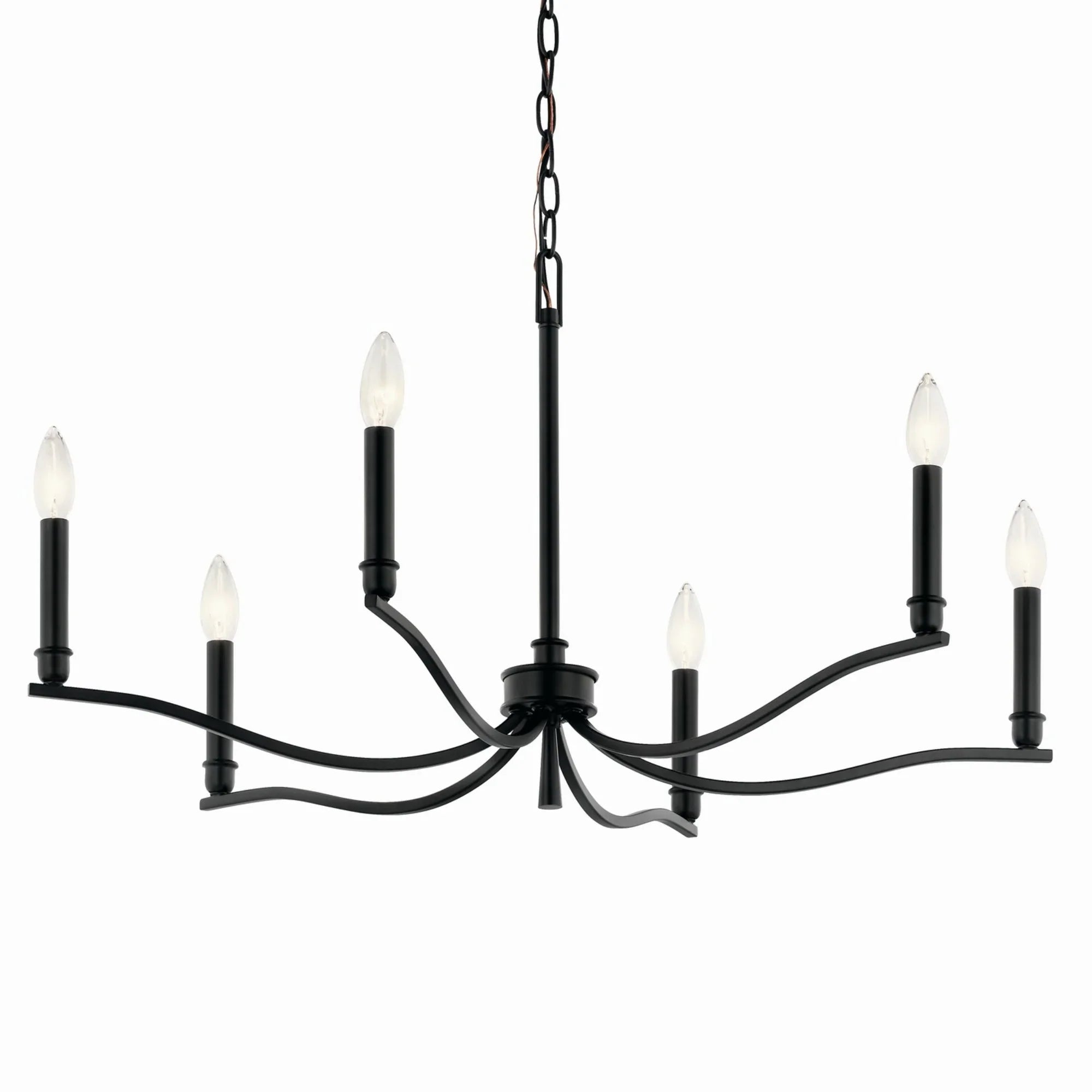Malene 32" 6-Light Chandelier, Black Finish - Bees Lighting