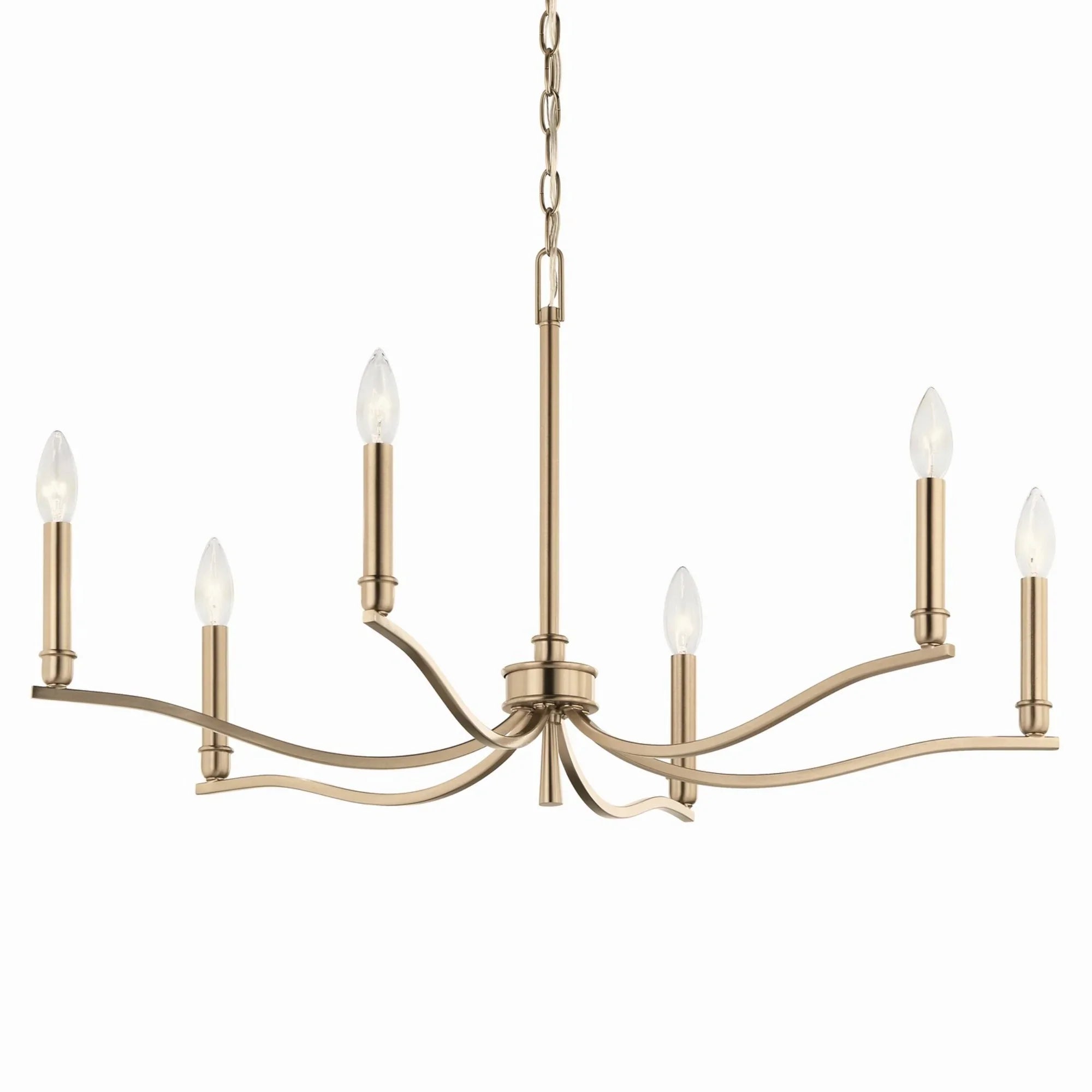 Malene 32" 6-Light Chandelier, Champagne Bronze Finish - Bees Lighting