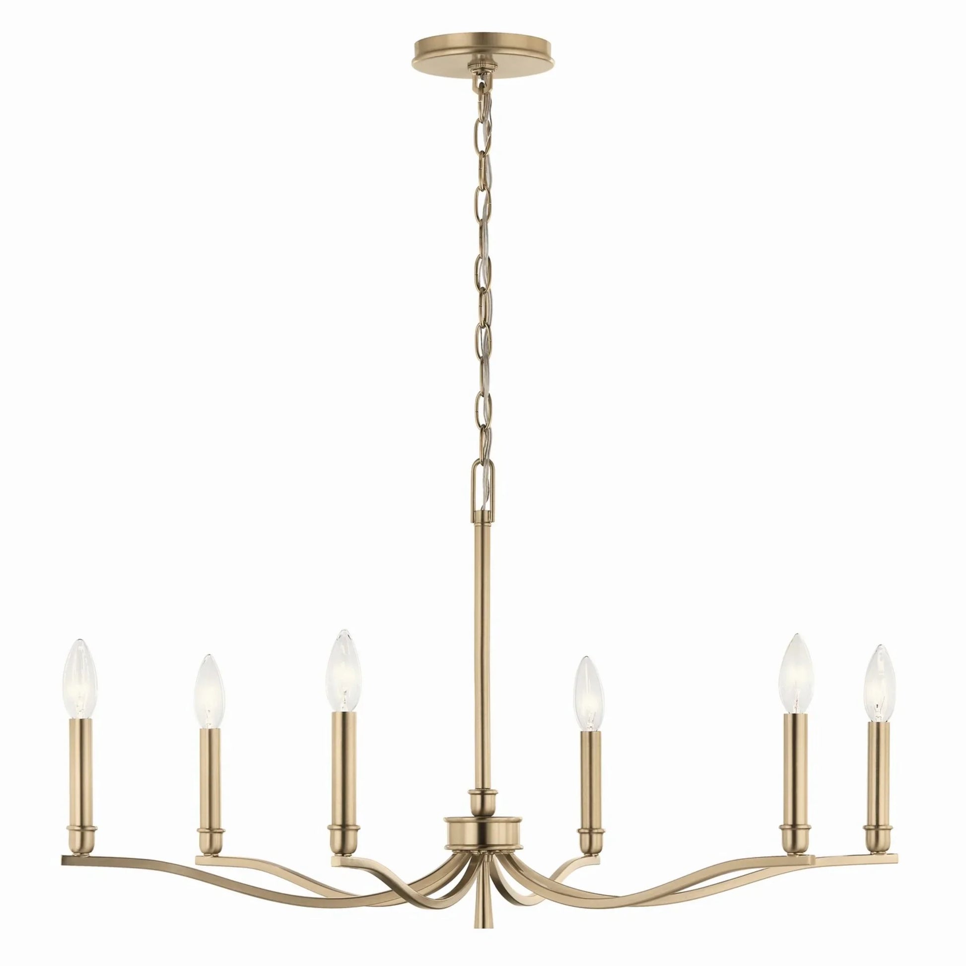 Malene 32" 6-Light Chandelier, Champagne Bronze Finish - Bees Lighting