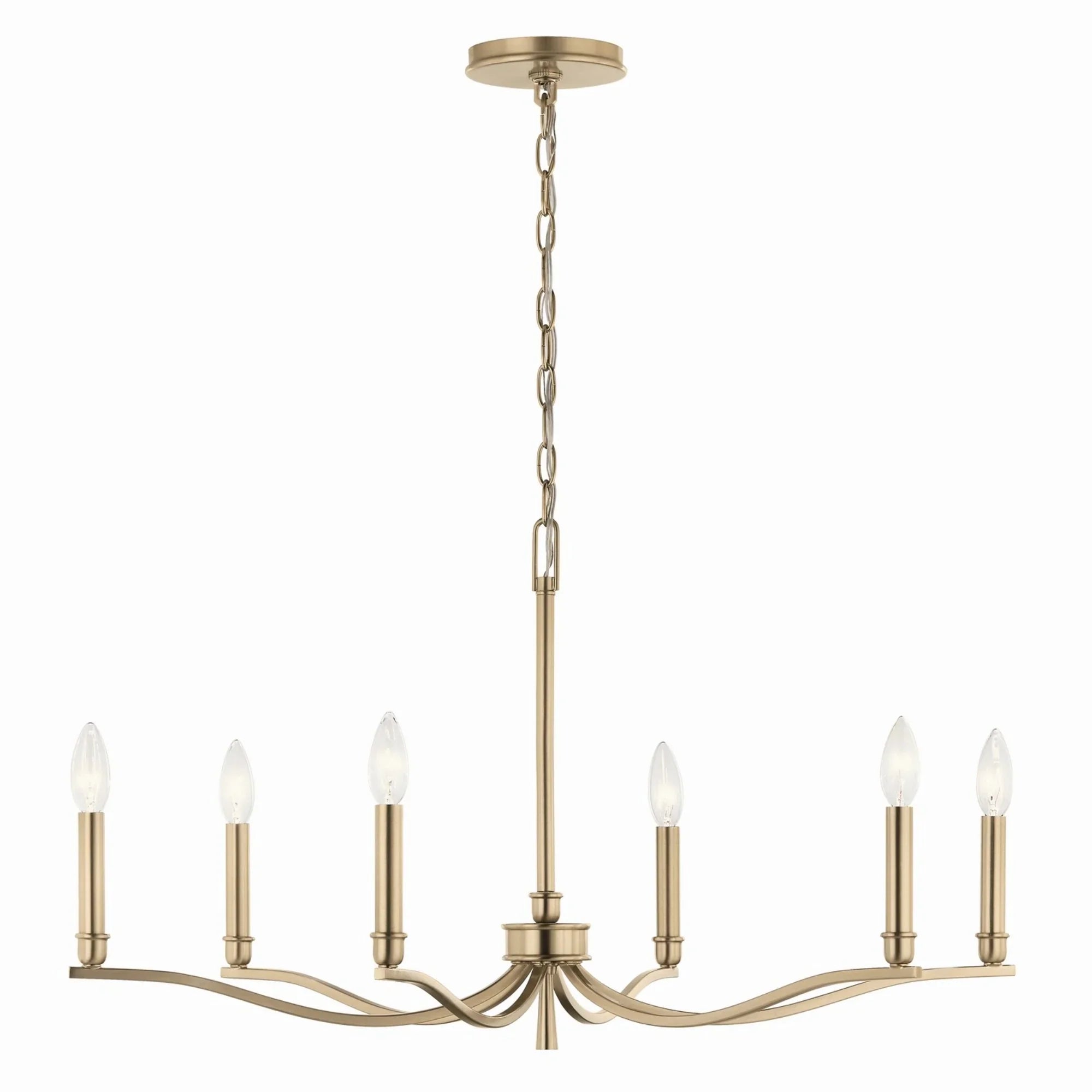 Malene 32" 6-Light Chandelier, Champagne Bronze Finish - Bees Lighting