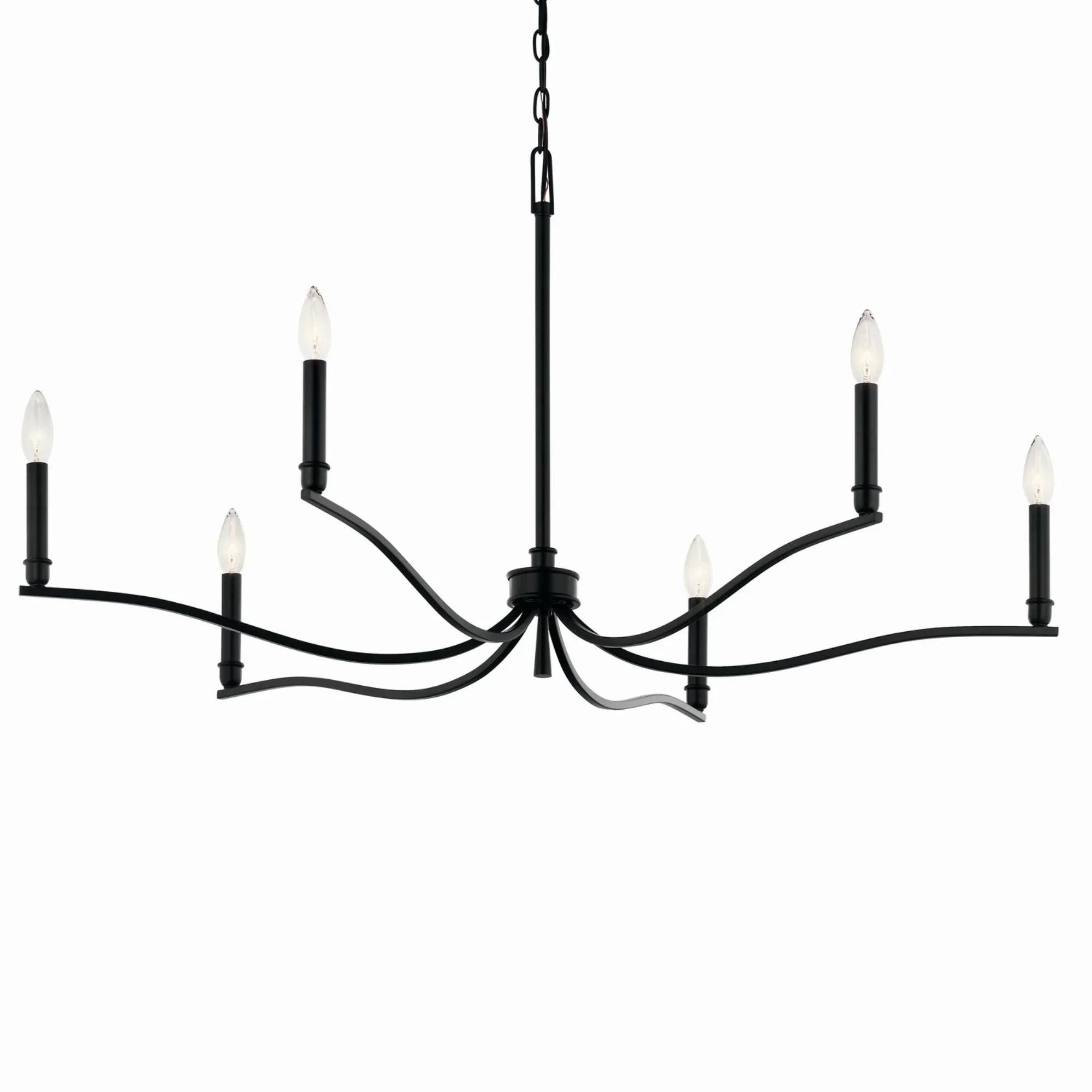 Malene 42" 6-Light Chandelier, Black Finish - Bees Lighting