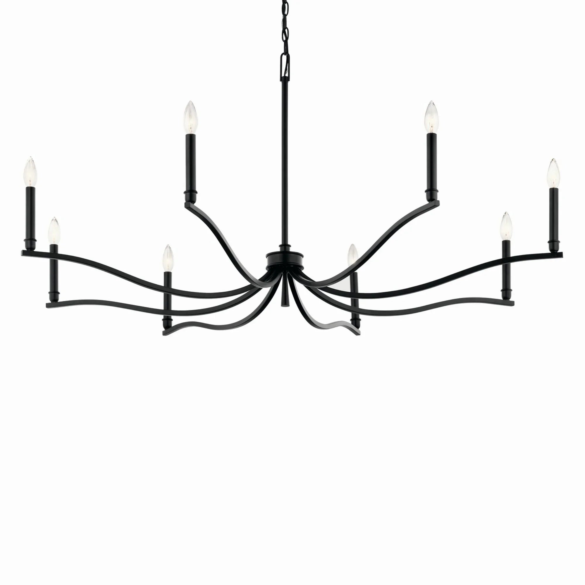 Malene 52" 8-Light Chandelier, Black Finish - Bees Lighting