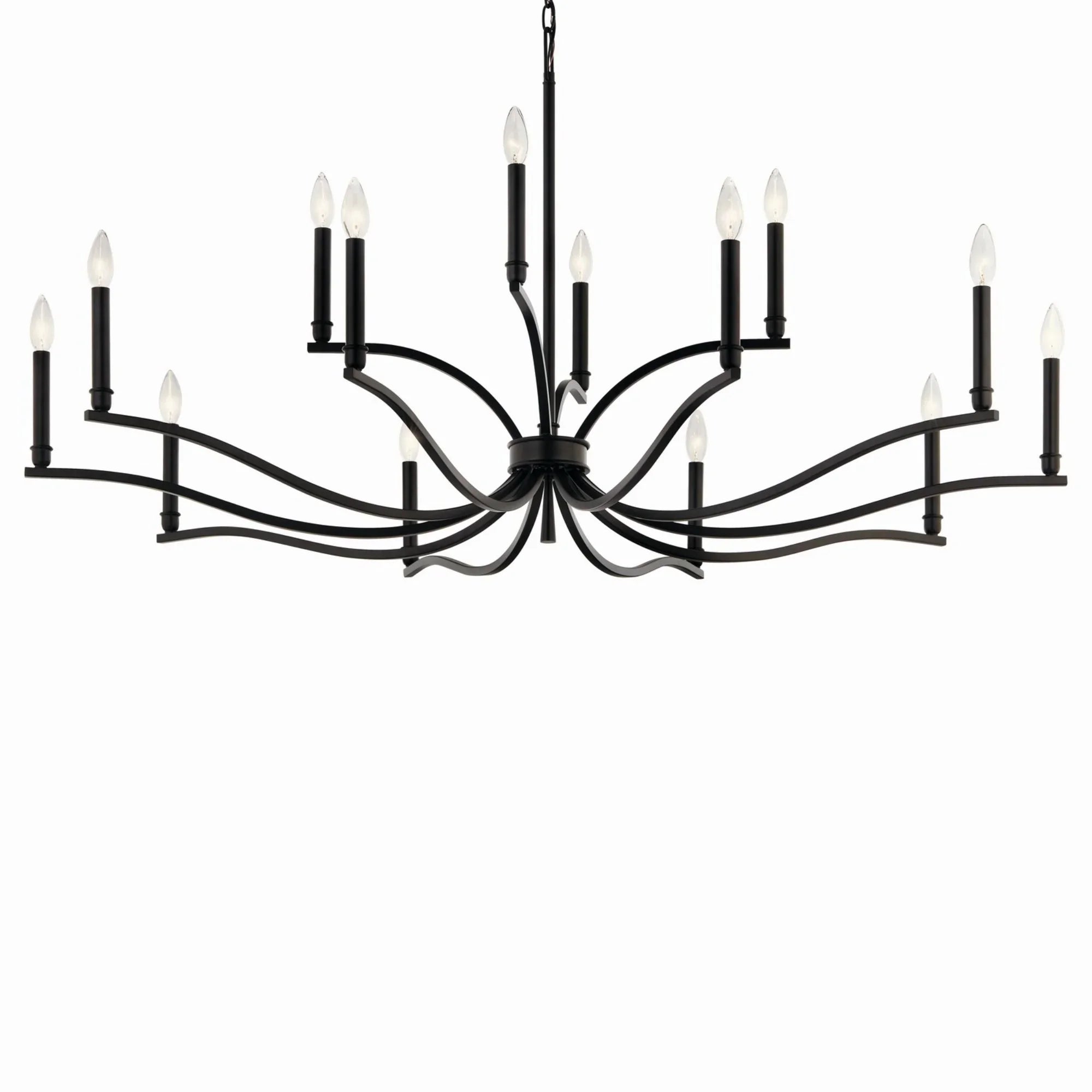 Malene 53" 14-Light Chandelier, Black Finish - Bees Lighting
