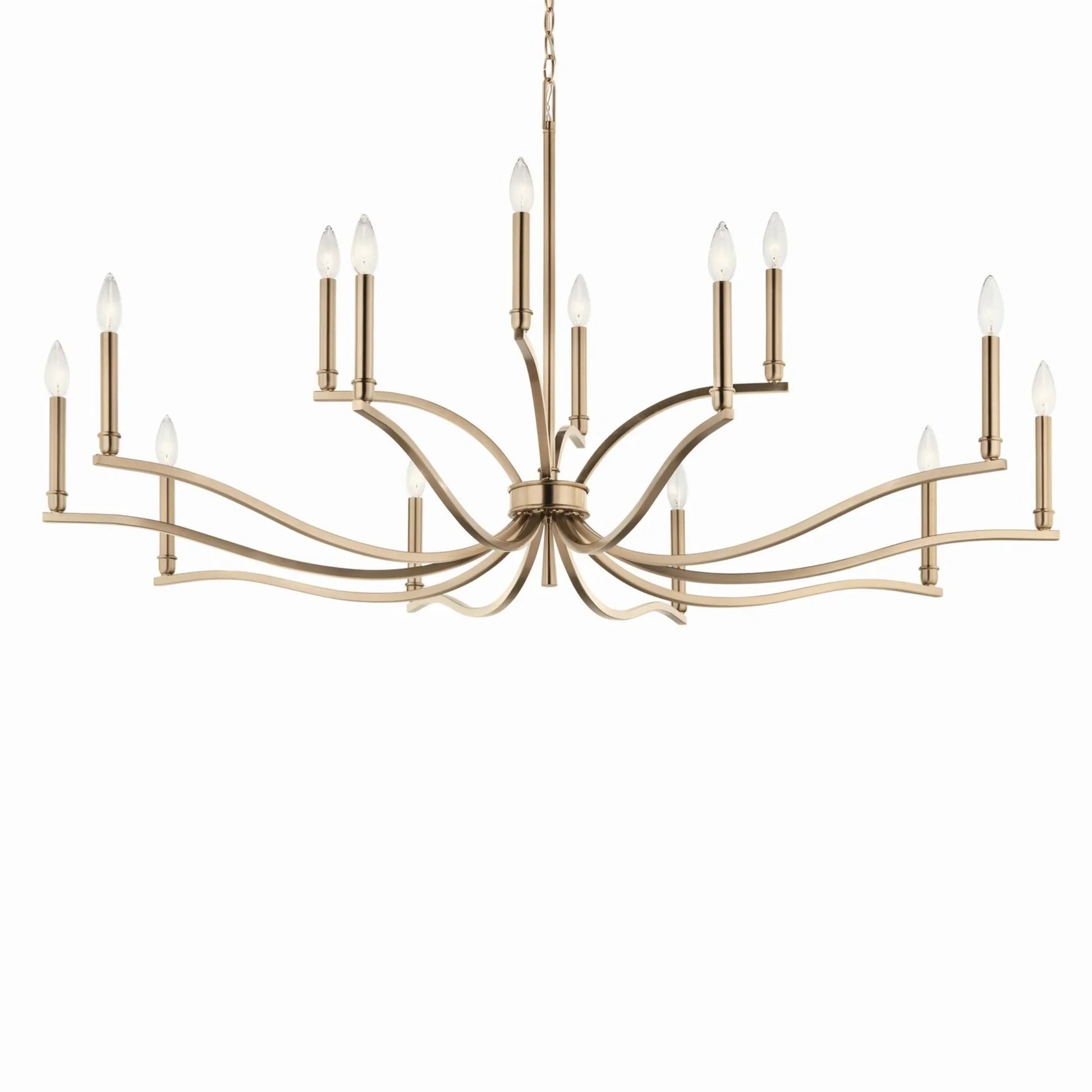 Malene 53" 14-Light Chandelier, Champagne Bronze Finish - Bees Lighting