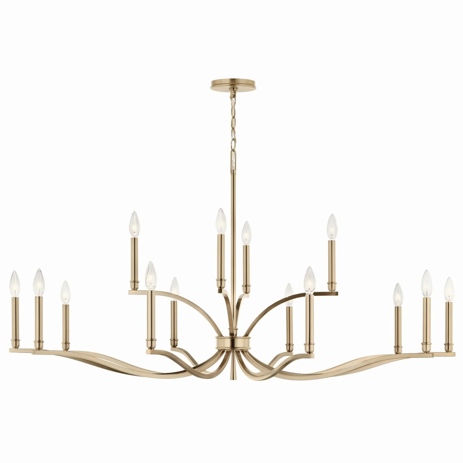 Malene 53" 14-Light Chandelier, Champagne Bronze Finish - Bees Lighting