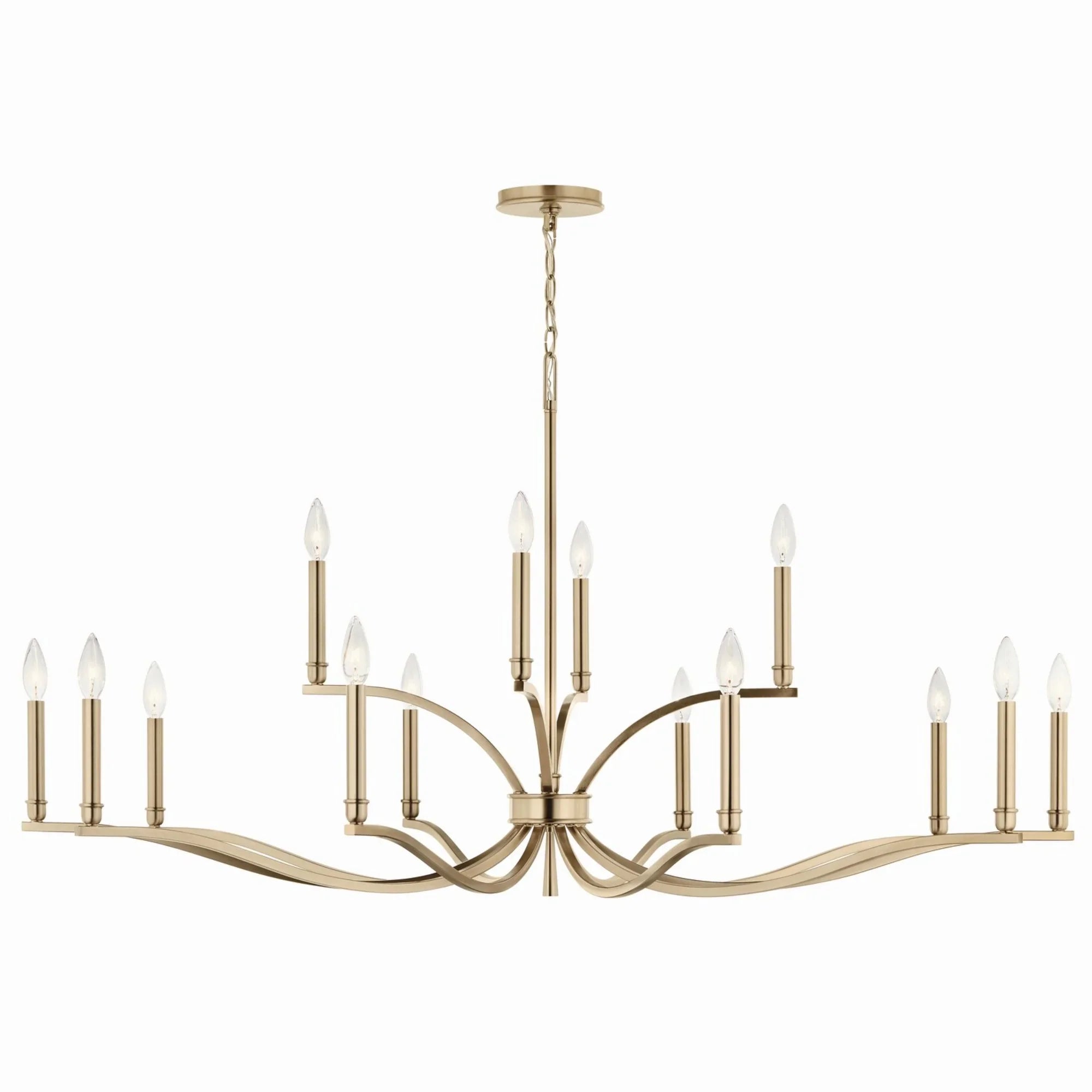 Malene 53" 14-Light Chandelier, Champagne Bronze Finish - Bees Lighting