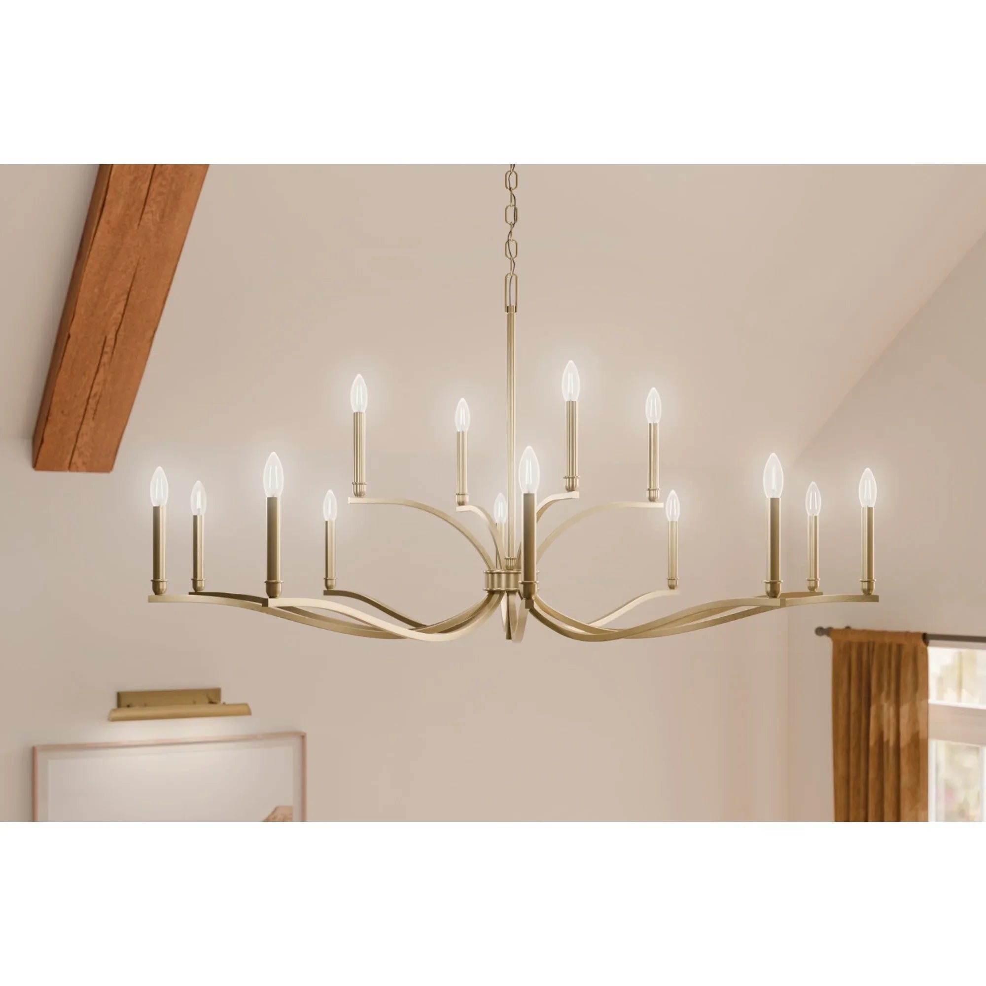 Malene 53" 14-Light Chandelier, Champagne Bronze Finish - Bees Lighting