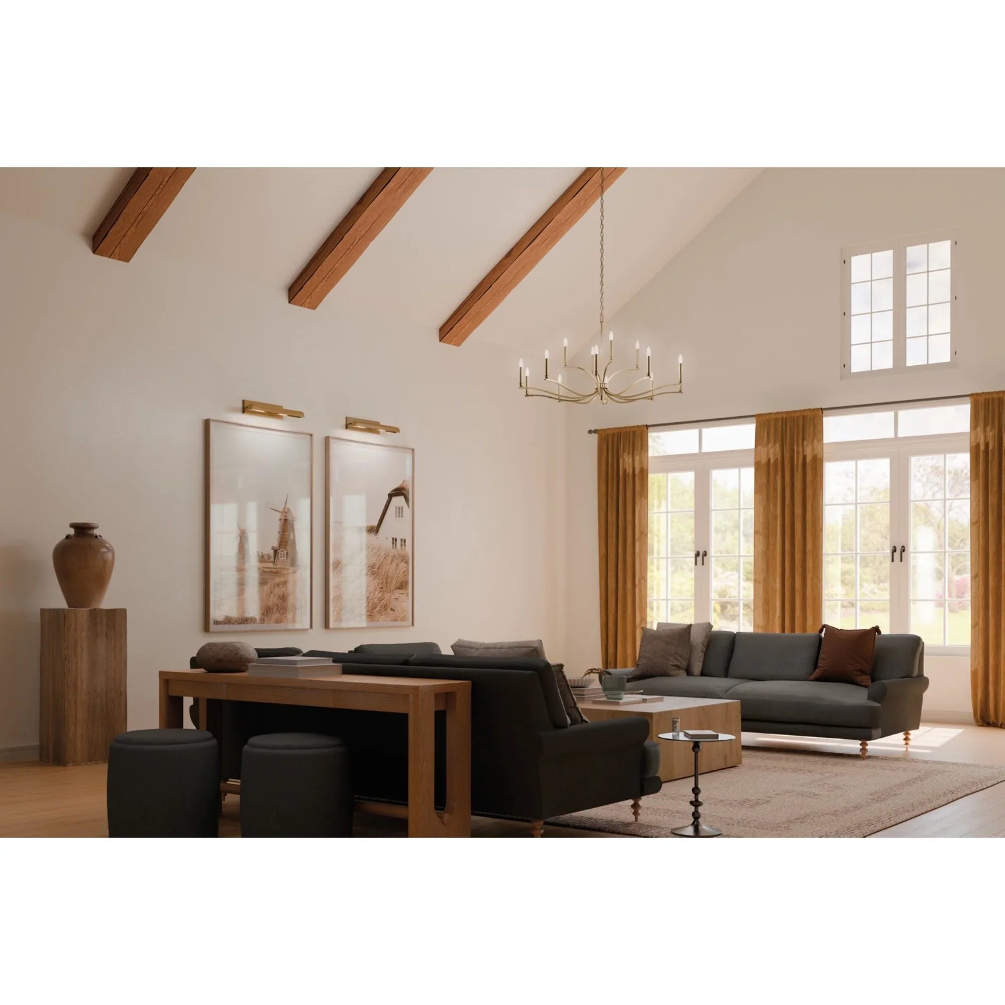 Malene 53" 14-Light Chandelier, Champagne Bronze Finish - Bees Lighting